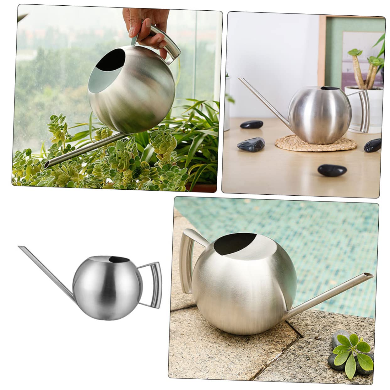 1 Pezzo Annaffiatoio da Inossidabile con Beccuccio per Piante Indoor e Outdoor Strumento Irrigazione Ergonomico e Facile