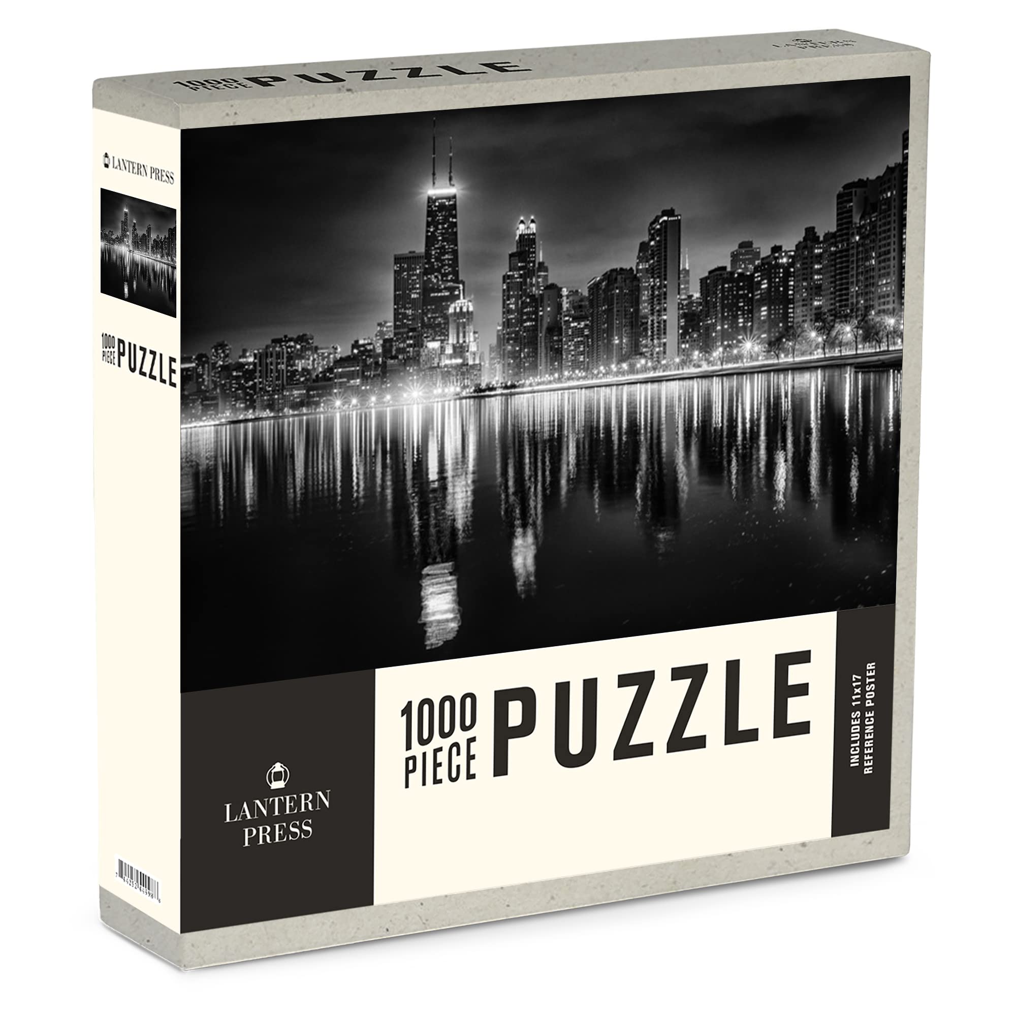 Amazon | 1000ピースパズル シカゴ・リフレクションズ モノクロ写真 A