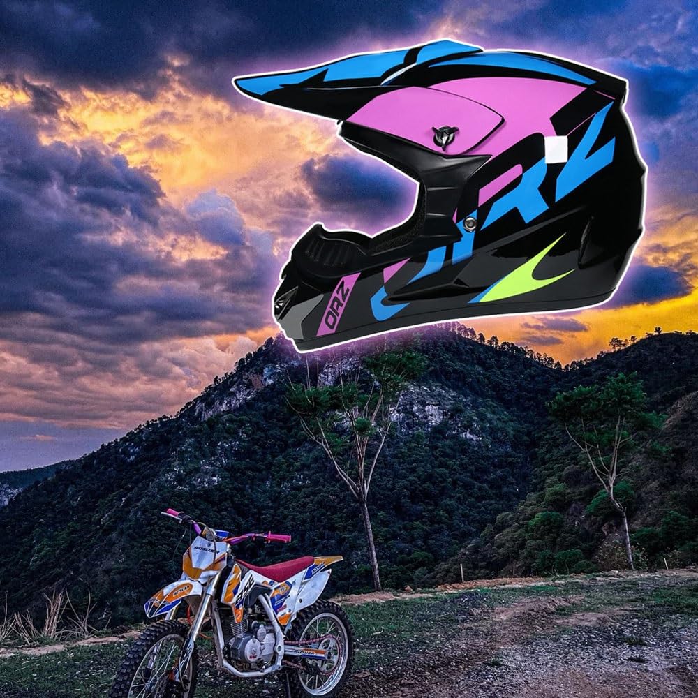 Casco de Motocross Para Moto de Cross, con Gafas, Guantes, Mascarilla, Casco de Calle Todoterreno Para Motocross Juvenil, Casco de Motocicleta Integral Para Adultos, Casco Atv Bmx Cuesta Abajo