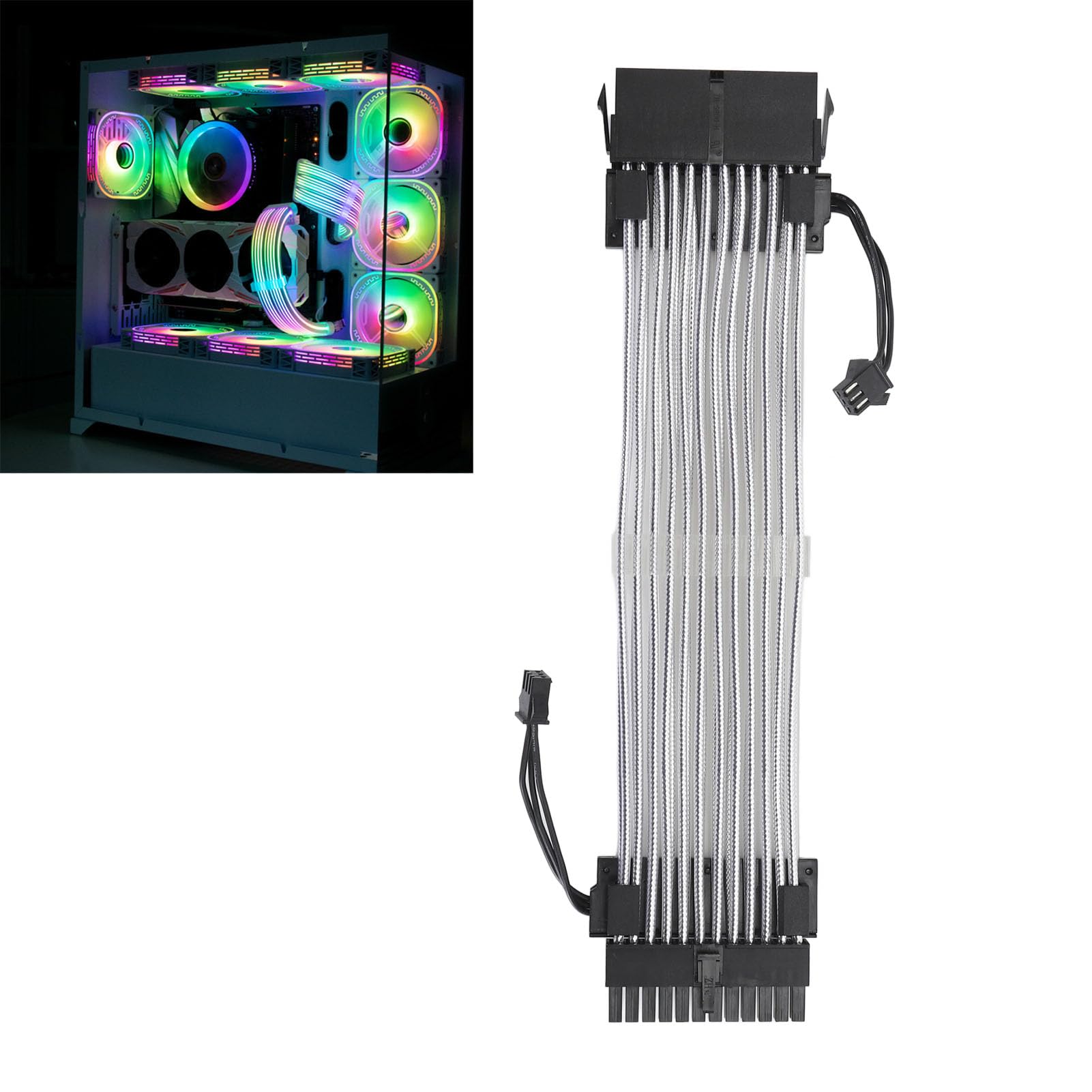 CHICIRIS Przedłużacz ARGB, Pleciony Kabel 24PIN, miedź Cynowana