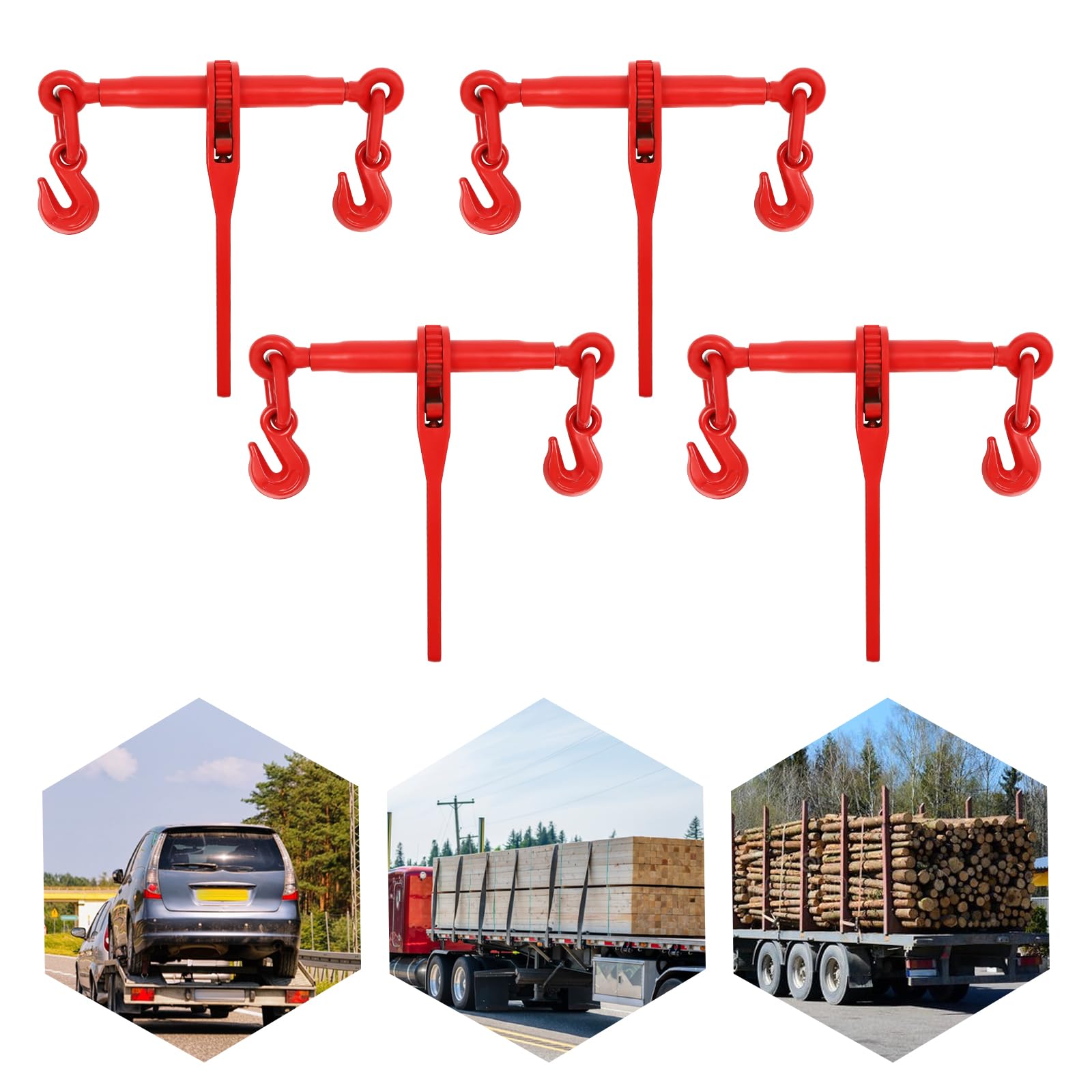 Carraca de carga de 1179 kg con 8,6 t de resistencia al desgarro para cadenas G70 G80, tensor de carraca para camión, transporte y remolque, 4 unidades