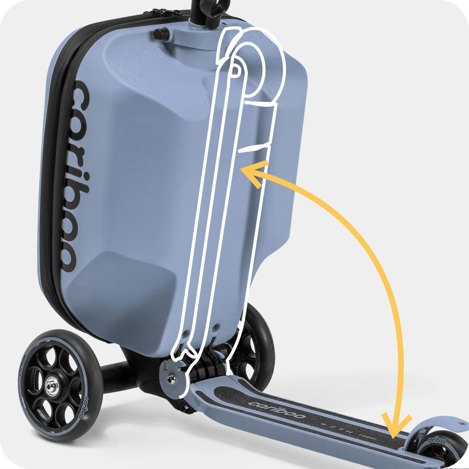 Cariboo Roller Kinder Scooter mit Koffer Mit 3 Rädern Ab 2 Jahren 2in1 Dreirad Klappbar Höhenverstellbar Bis 50 kg Handgepäck iTravel