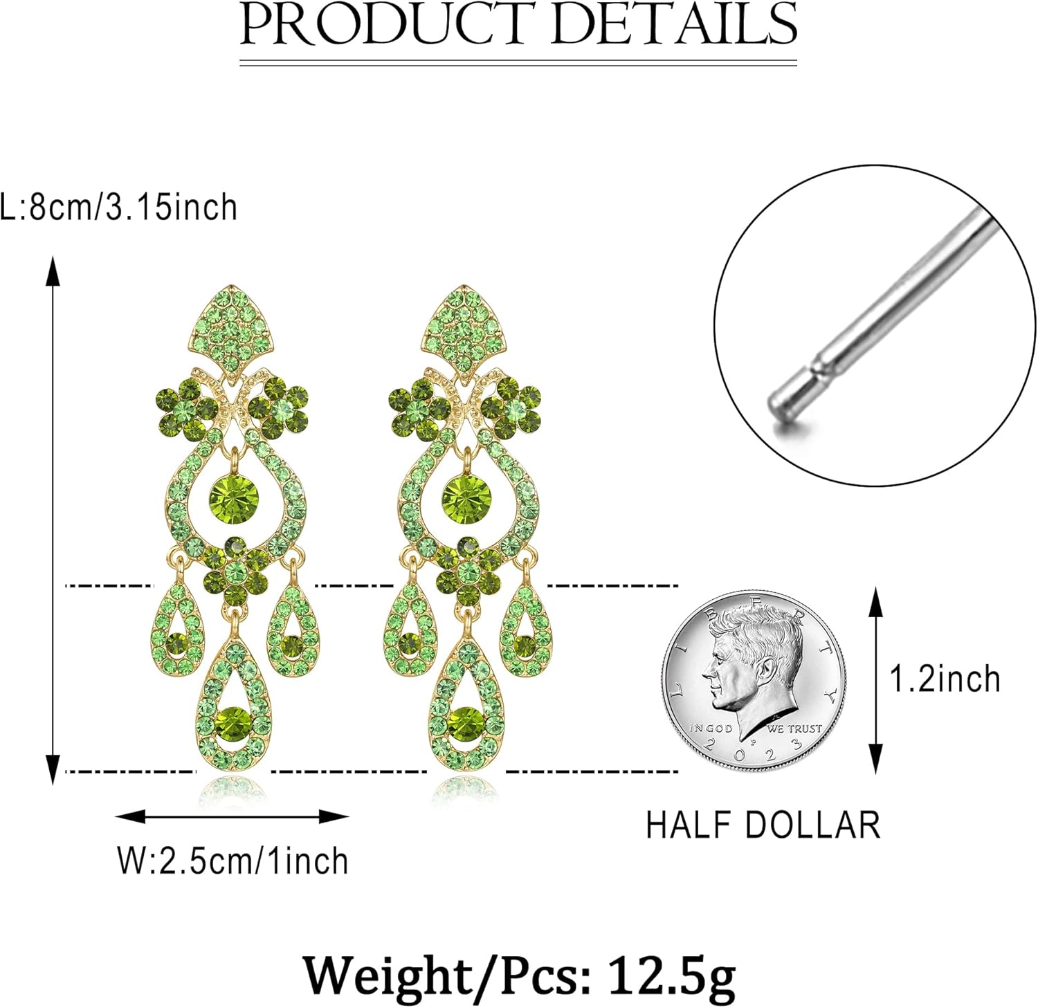 EVER FAITH Austrian Crystal Bridal Flower Vase Chandelier Dangle Earrings-3.1 inch Long - Image 5
