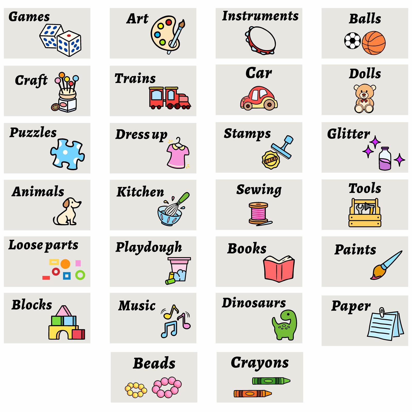 Colorful Label Decals Storage Bin Organization Stickers Labels for Bins with Pictures Removable Classification Label Decals Organizing Labels Stickers