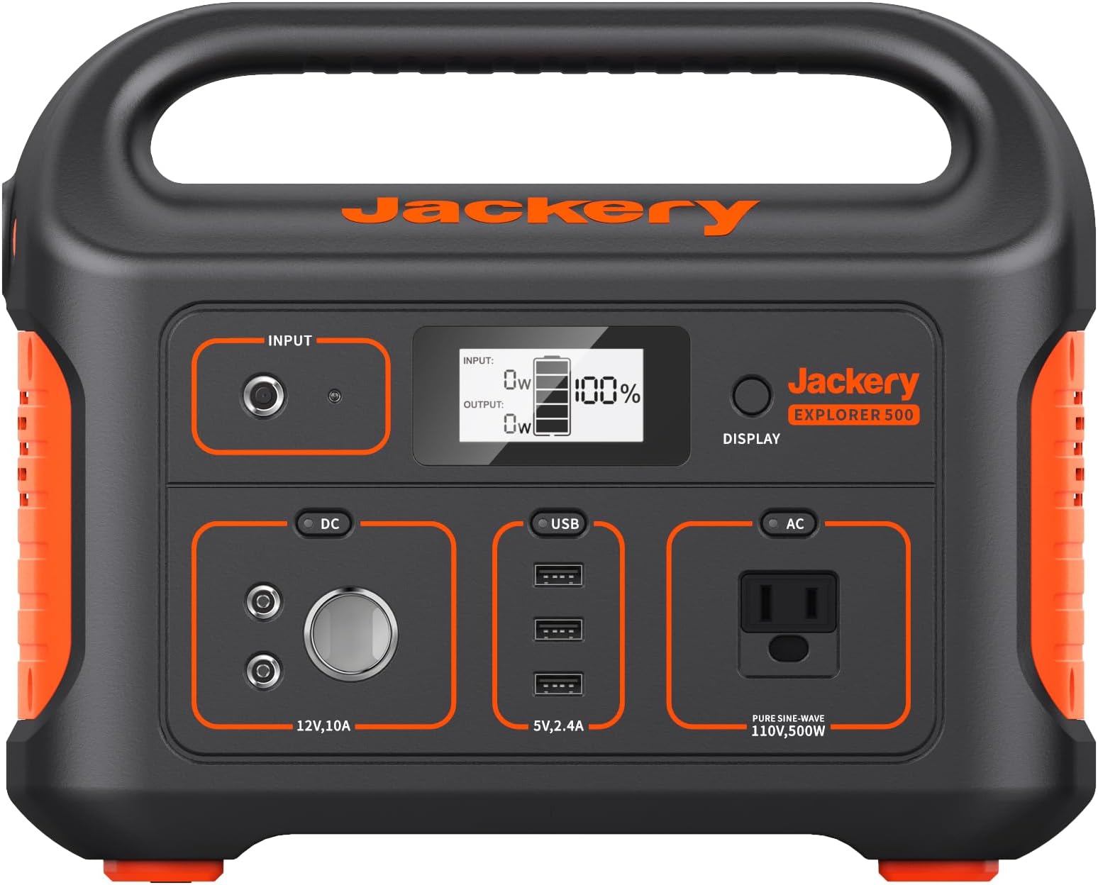 Jackery Portable Power Station Explorer 500, 518Wh Outdoor Solar