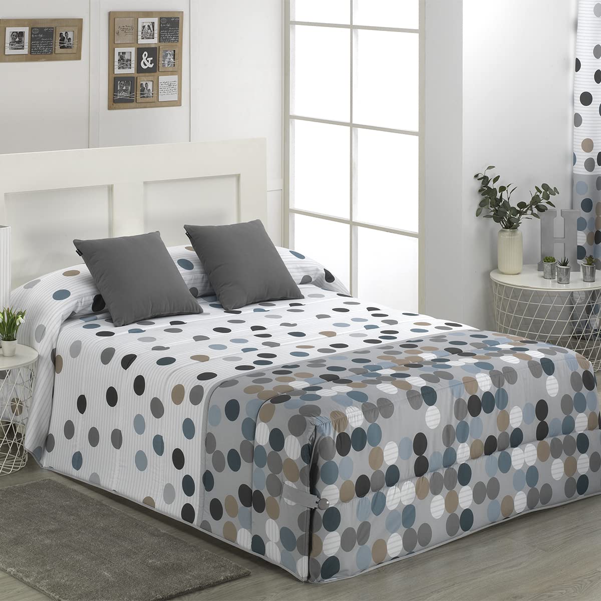 Lanovenanube Edredón Conforter Vilma Cama 90 Gris 250 g/m² Microfibra