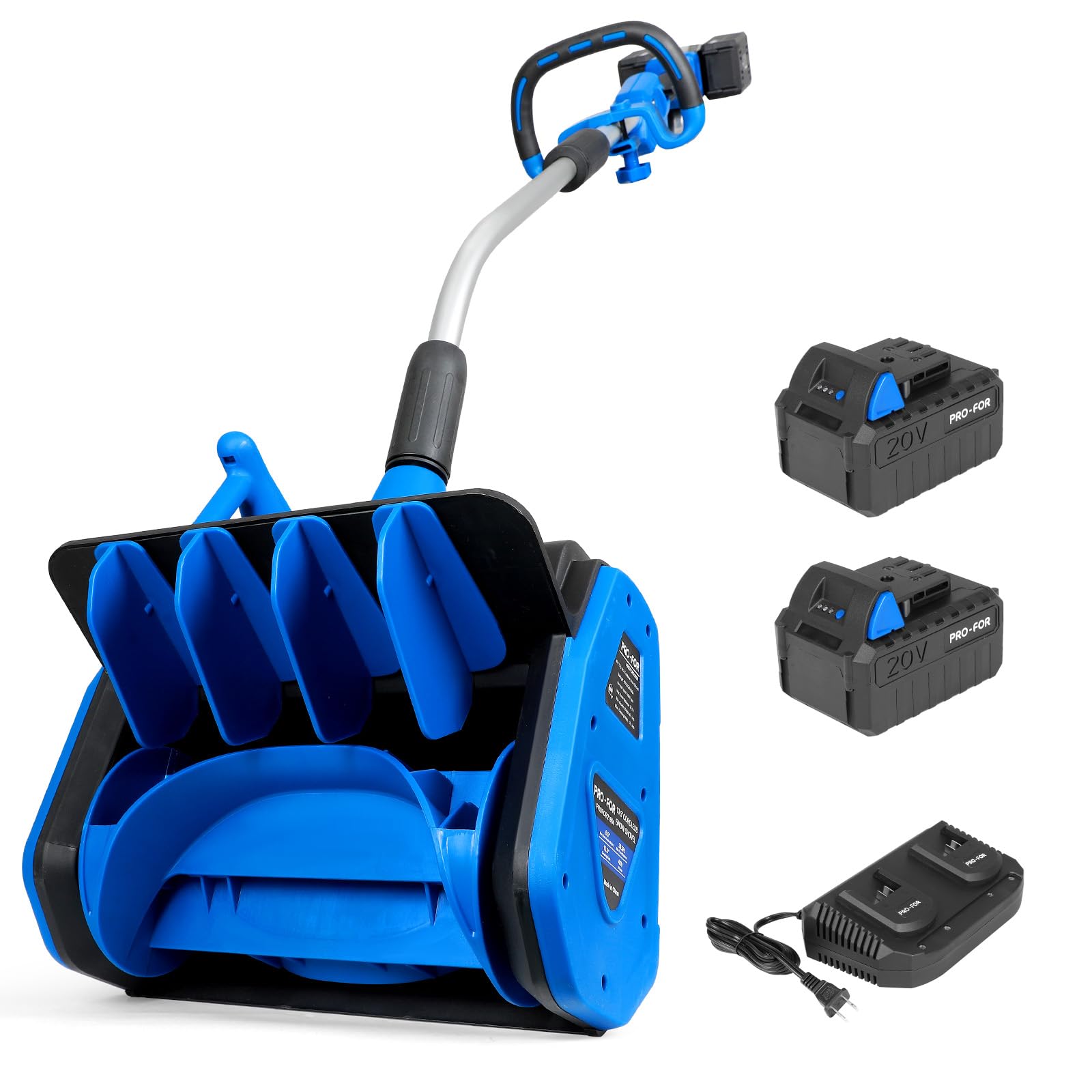 Photo 1 of *** partial set **** *** missing charger*** PRO-FOR 40V Cordless Snow Shovel, Lightweight Electric Snow Blower Alternative with 2×4.0Ah Batteries, 13.5" Width, 26.5FT Throw Distance, Battery Powered Snow Removal Tool for Driveway & Walkways