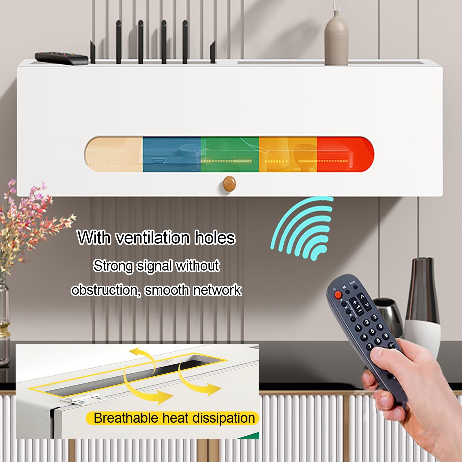 Supporto decorativo per console multimediale e proiettore e cavo per soggiorno e camera da letto (50 cm)