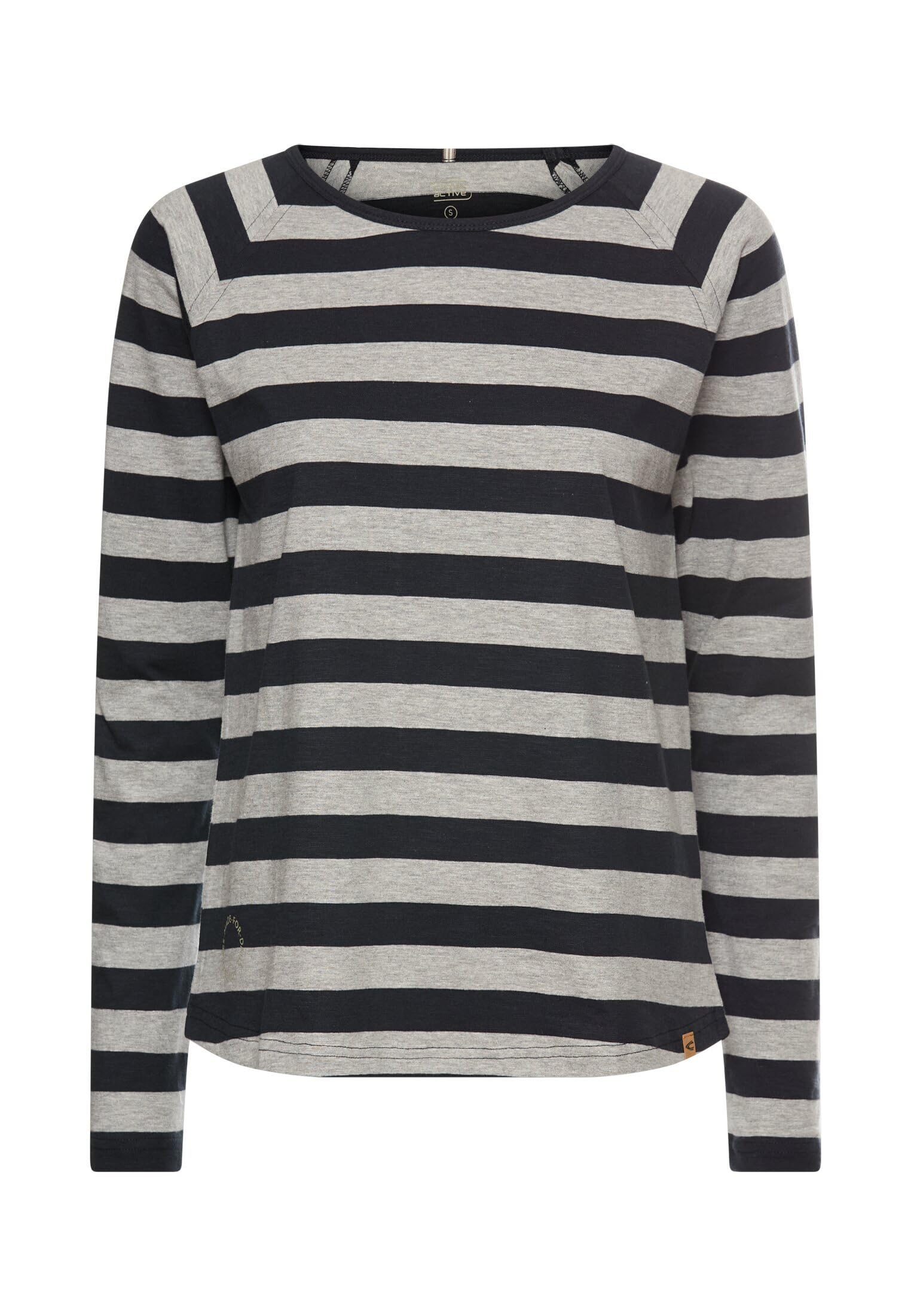 camel active Damen Gestreiftes Langarmshirt mit Raglanärmeln