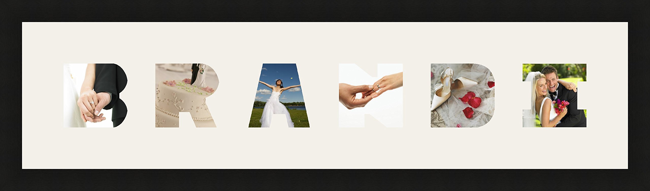RK Cadres Cadre Photo multivues Super Blanc 6 Photo(s) 10x10 Passe Partout, Cadre Photo 83x20 cm Noir, 3 cm de Largeur.