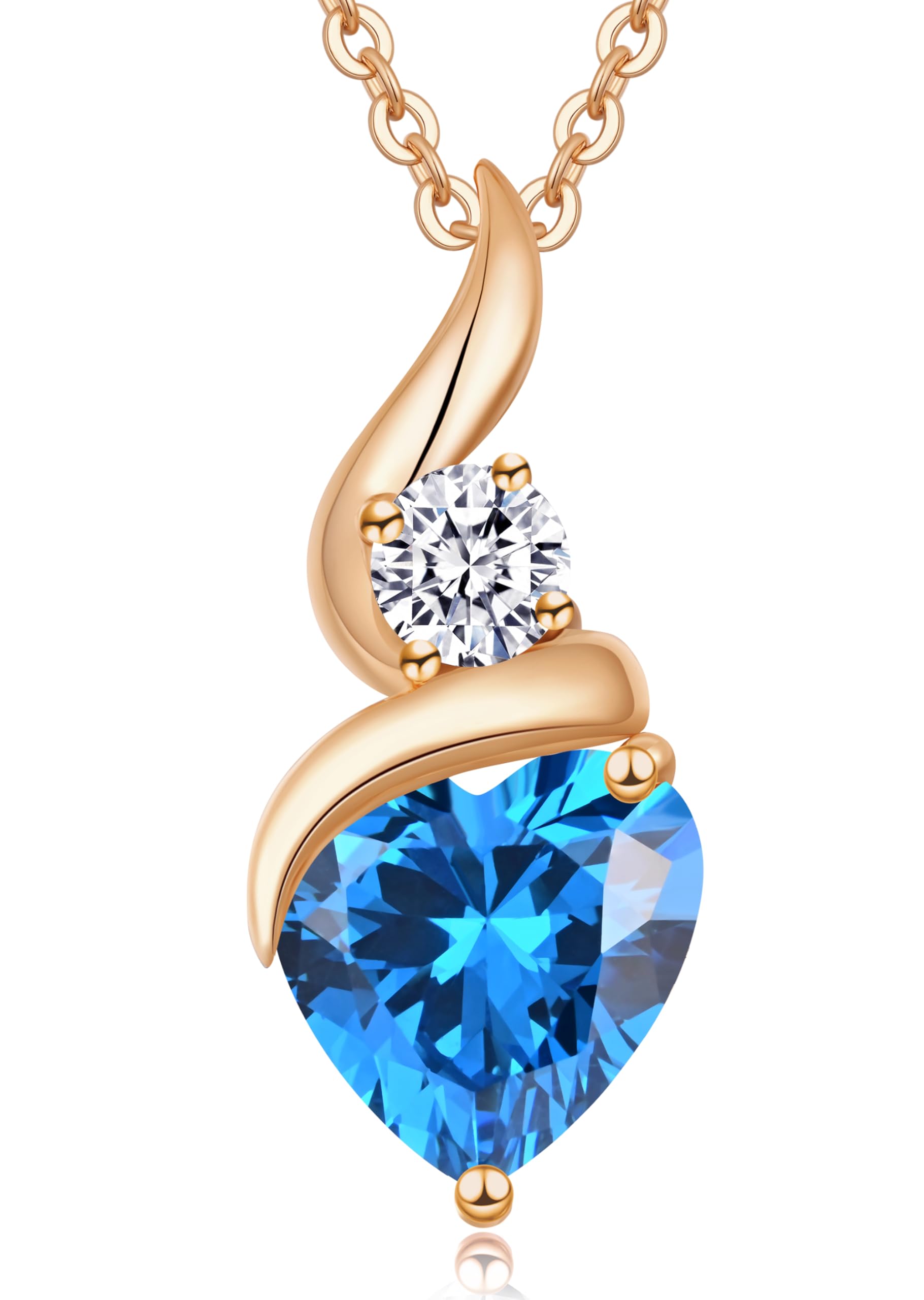 LOUISA SECRET Kette Damen Infinity Herz Anhänger 925 Sterling Silber Geburtsstein Flamme des Herzens Halskette für Damen Valentinstag Weihnachten Geburtstag Schmuck Geschenk für Frauen Mama Frau