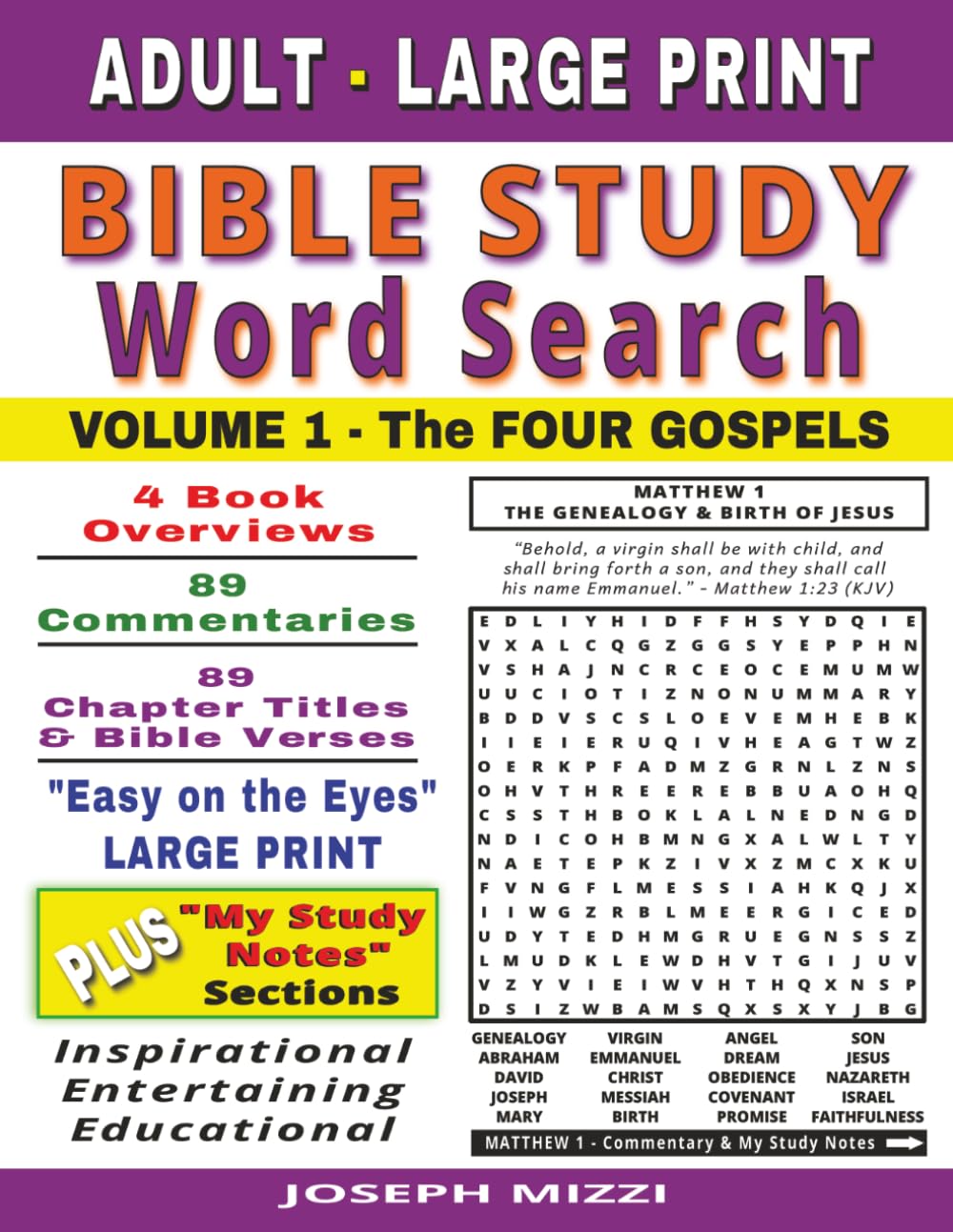 Adult Large Print Bible Study Word Search: Volume 1 - The Four Gospels: A Spiritual, Entertaining, and Educational Journey Through The Books of ... Bible Study Word Search - The New Testament)