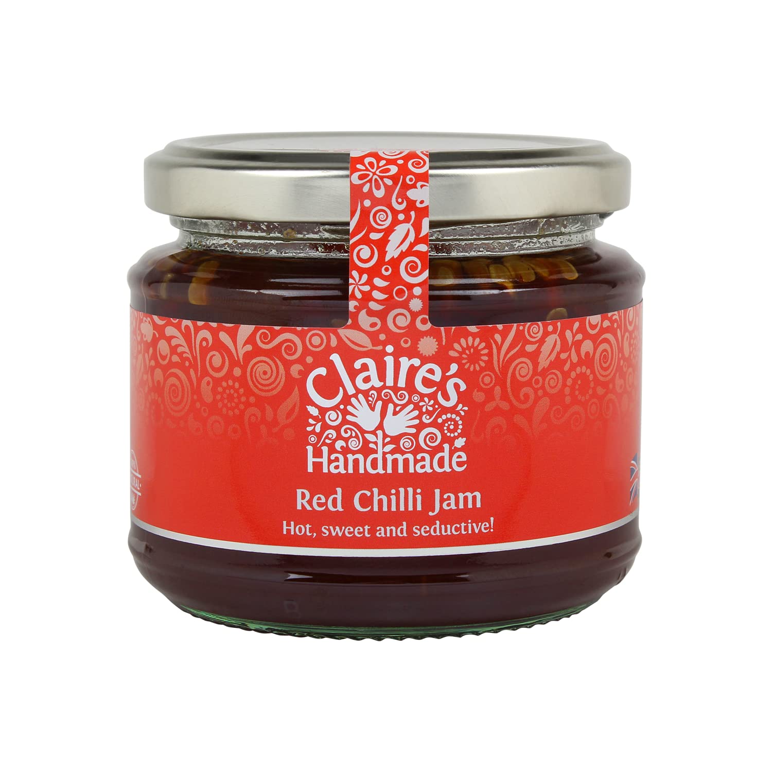 Claire's Handmade - Red Chilli Jam (225g) - Traditionally Made Hot and Sweet Jam, Suitable for Vegetarian, Vegan & Gluten Free Diets, GMO Free