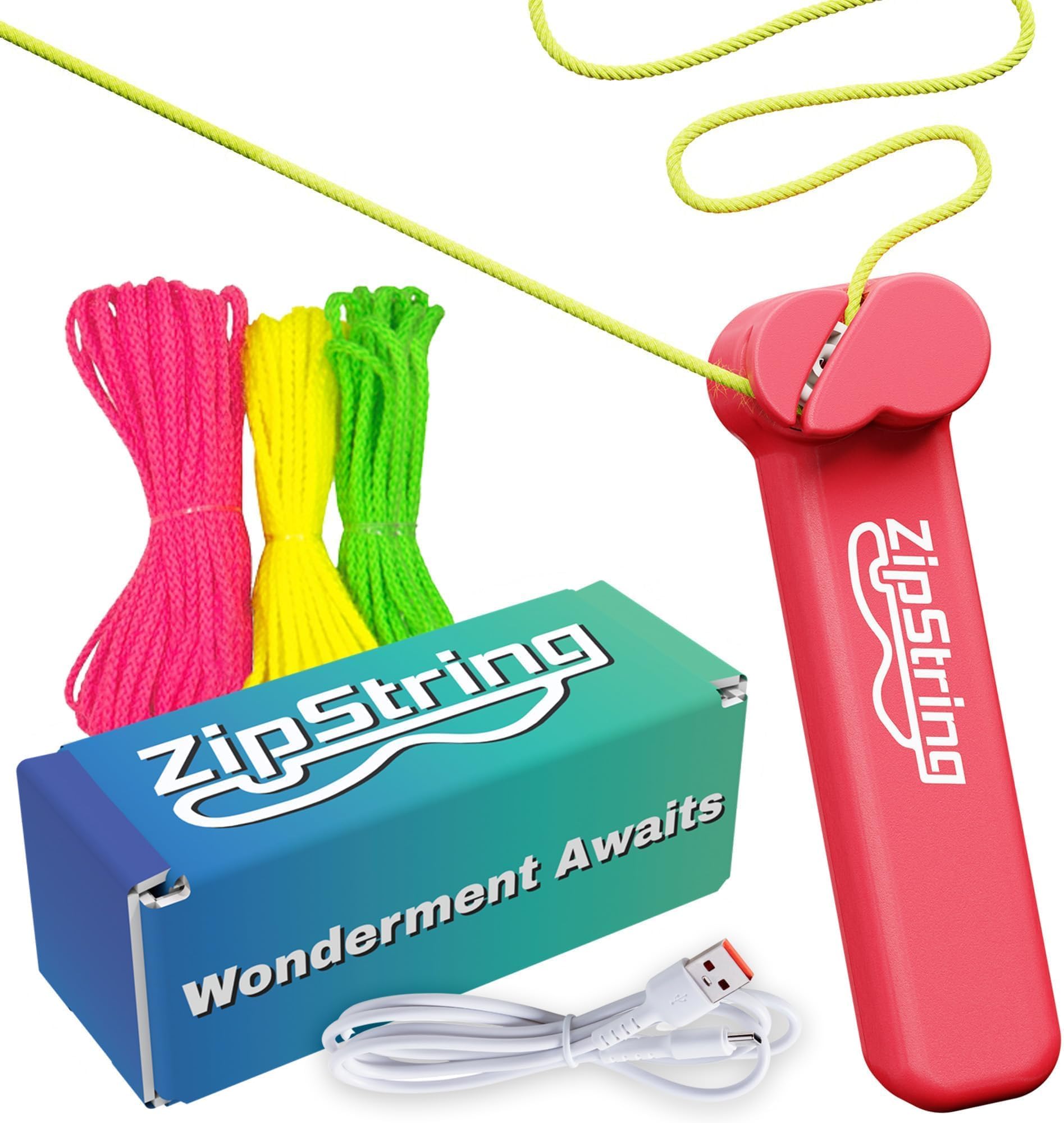 ZipString - Wonderment Awaits with Shark Tank - Featured String Rope Launcher Loop Fidget Toy, Defying Gravity to Boost Your Imagination - The Ideal Gift for Kids, Rock'it Red