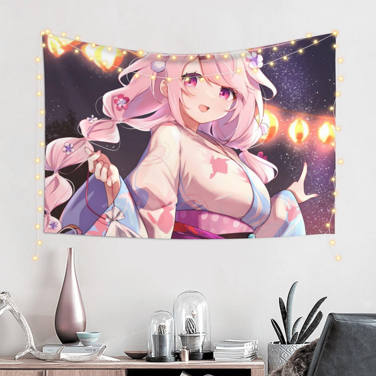 Amazon.co.jp: タペストリー 壁掛け バーチャル Vtuber 笹木咲 布 