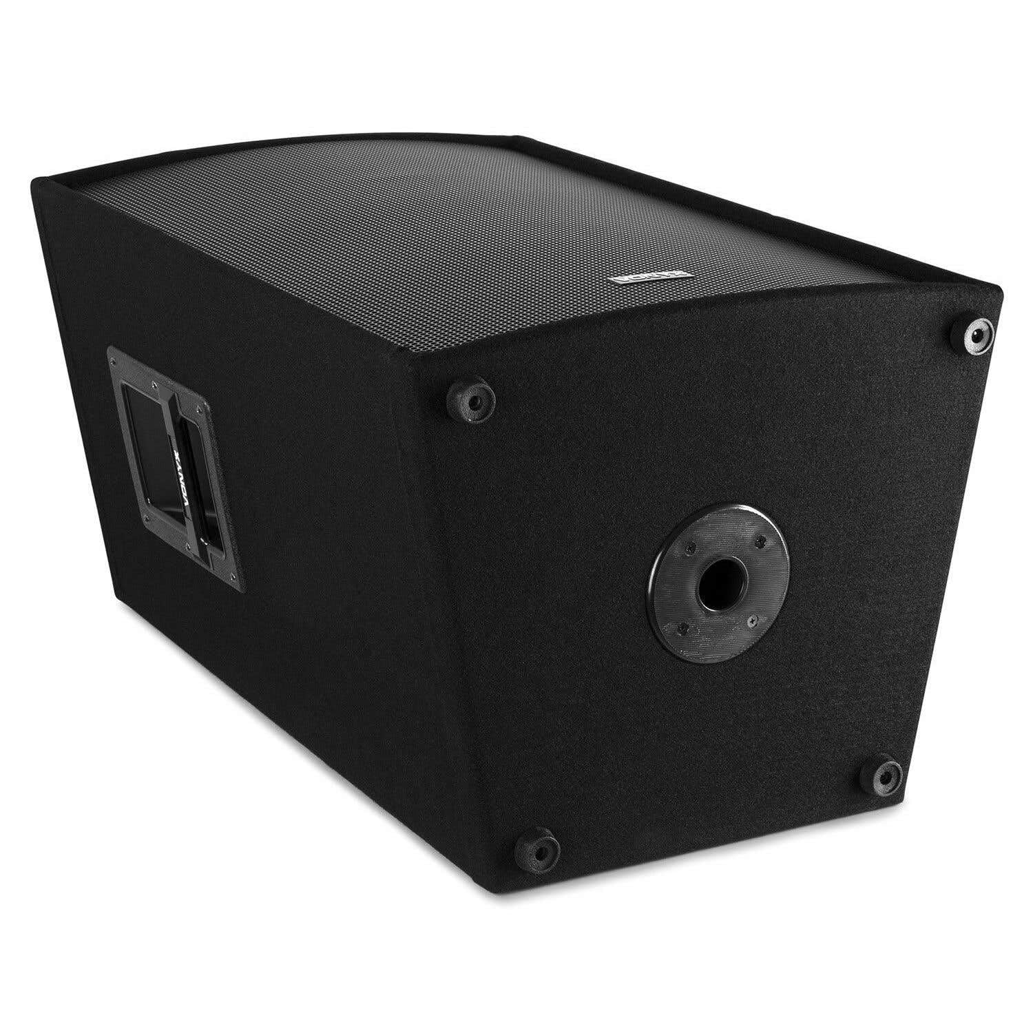 SkyTec DJ PA Lautsprecher & Verstärker Set 1000 Watt – 12″ Bassreflex Boxen Paar, 2 x 350 Watt mit 3-Band EQ, RCA & 3,5 mm Line-In, 35 mm Tophat, Party PA Anlage Komplettset Schwarz