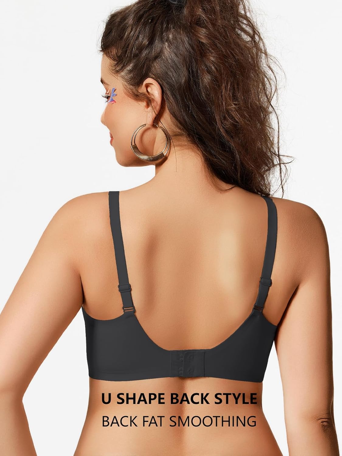 COCOMARTS Jelly Bras for Women No Underwire Seamless Push Up Comfortable Tshirt Everyday Deep V Bra with Support and Lift - Image 5