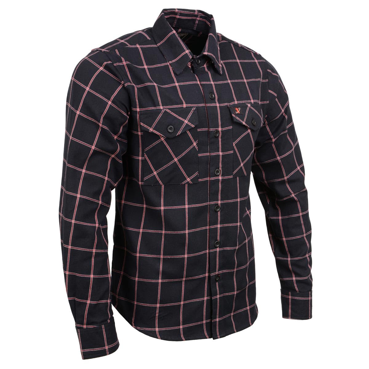 Milwaukee Leather MNG11651 Men's Black and Red Long Sleeve Cotton Flannel Shirt - 3X-Large