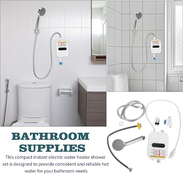 Portable Instant Electric Water Heater for Shower - Electric Shower Hot Water Faucet Kitchen Bathroom Heater Hose Bathroom