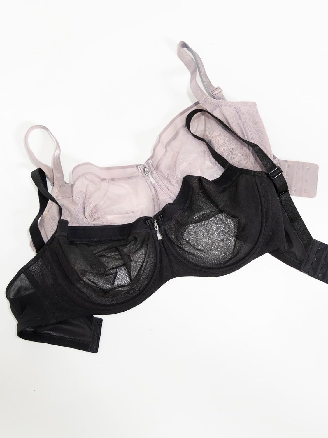 Curvy Couture Womens Sheer Mesh Unlined Underwire Smooth Balconette Bra - Image 4