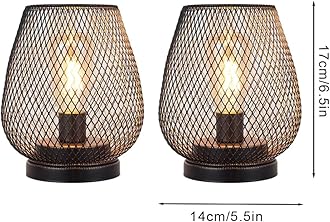 JHY DESIGN Set of 2 Metal Cage LED Lantern Battery Powered Cordless Accent Light with LED and 6-Hours Timer Great for Weddings Parties Patio Events for Indoors Outdoors