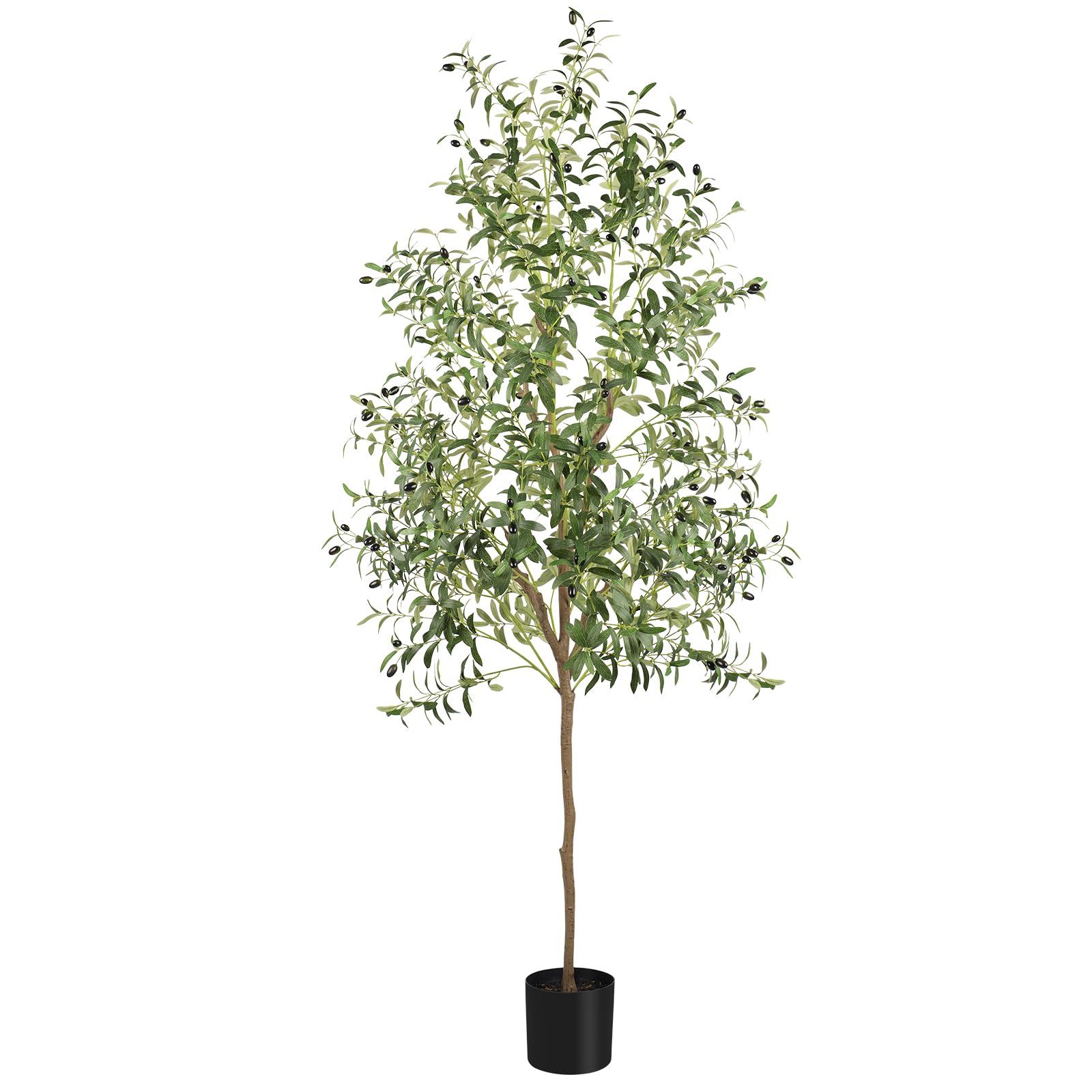 YOLEO Artificial Olive Tree 7FT Tall Faux Silk Planet for Home Office Indoor Decor Fake Olive Tree with Lifelike Olive Leaves
