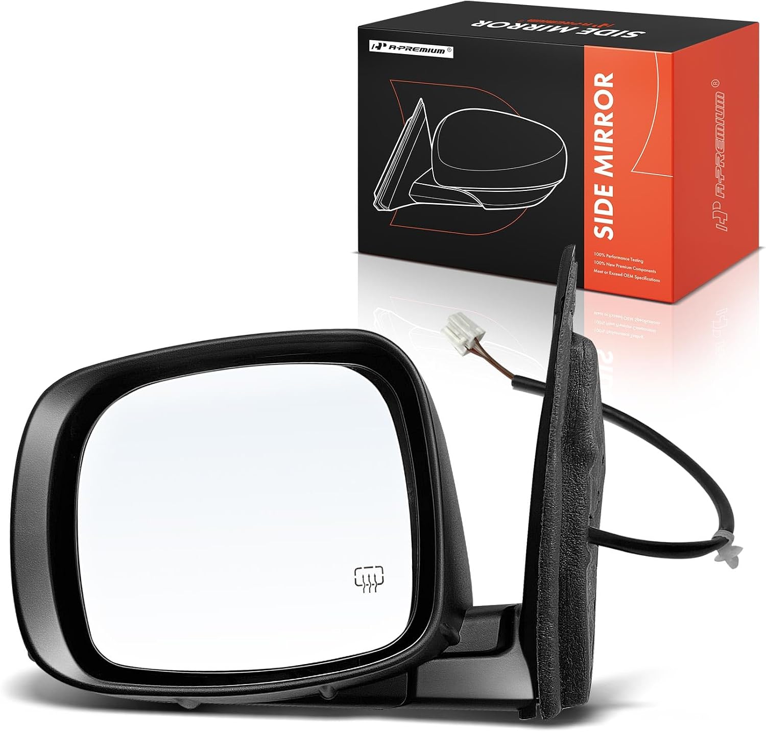 A-Premium Driver Side Power Door Mirror, Compatible with Dodge Grand Caravan 2011-2020 & Chrysler Town & Country 2011-2016 - Heated Manual Folding Black Outside Rear View Mirror - Replace# 5113409AL