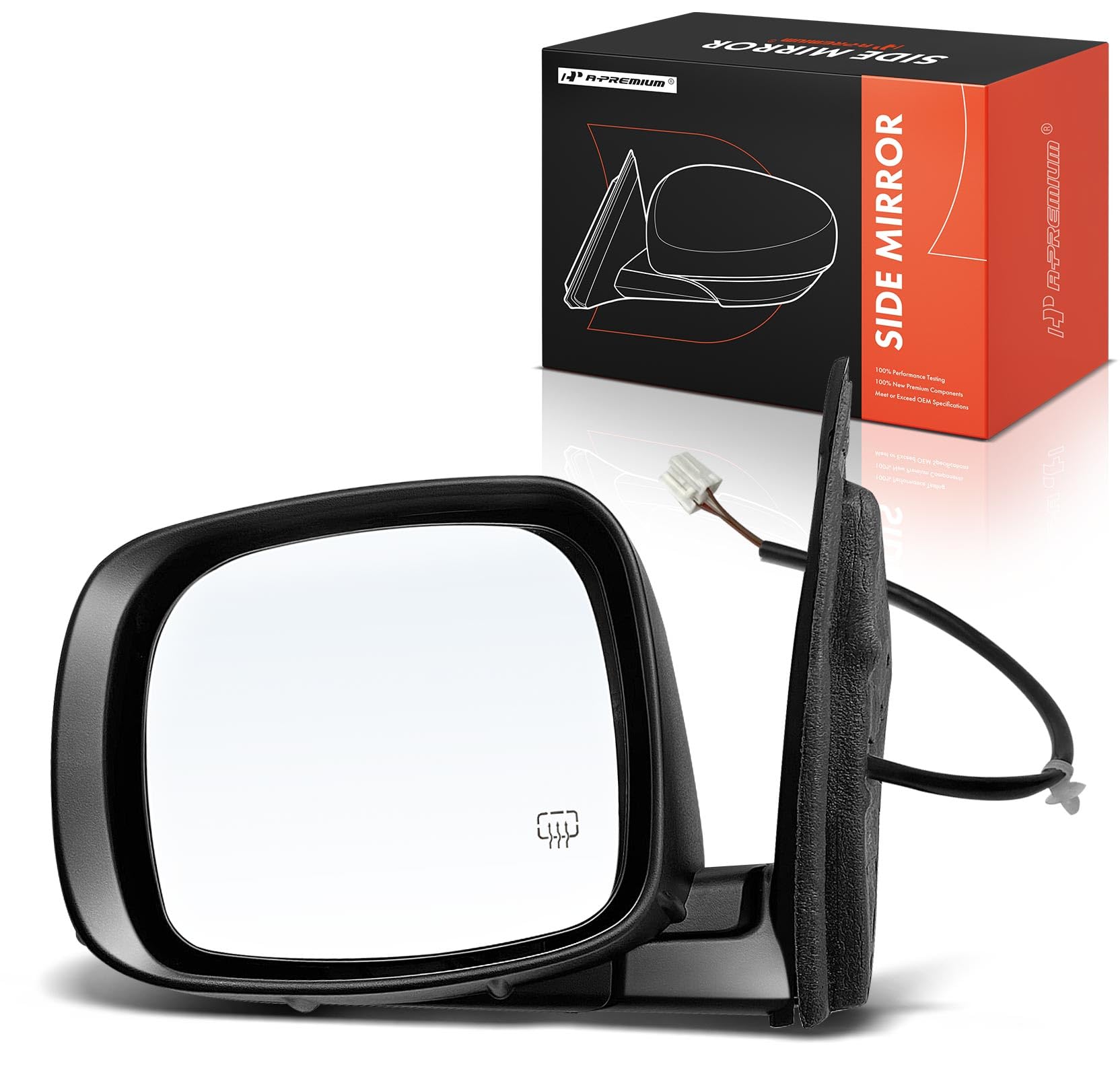 Driver Side Power Mirror For Dodge Grand Caravan & Chrysler Town & Country - Heated Black Replacement