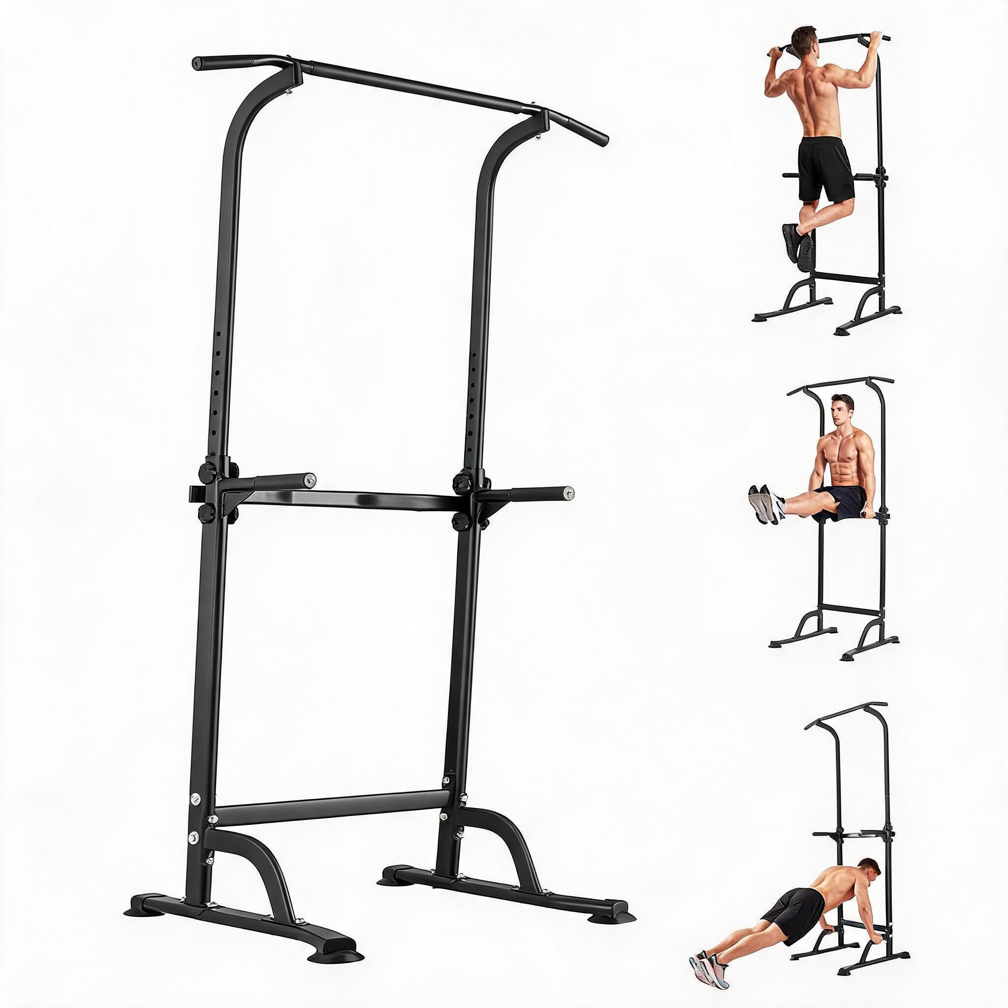 Heavy-Duty Power Tower Workout Station with Pull-Up Bar & Dip Station