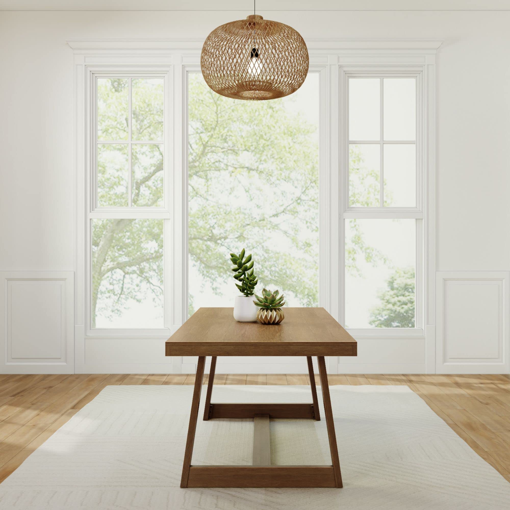 Plank+Beam 72 Inch Farmhouse Dining Table, Solid Wood Rustic Kitchen Table, Large Wooden Rectangular & Solid Wood Console Table, 46.25 Inch, Sofa Table, Narrow Entryway Table for Hallway