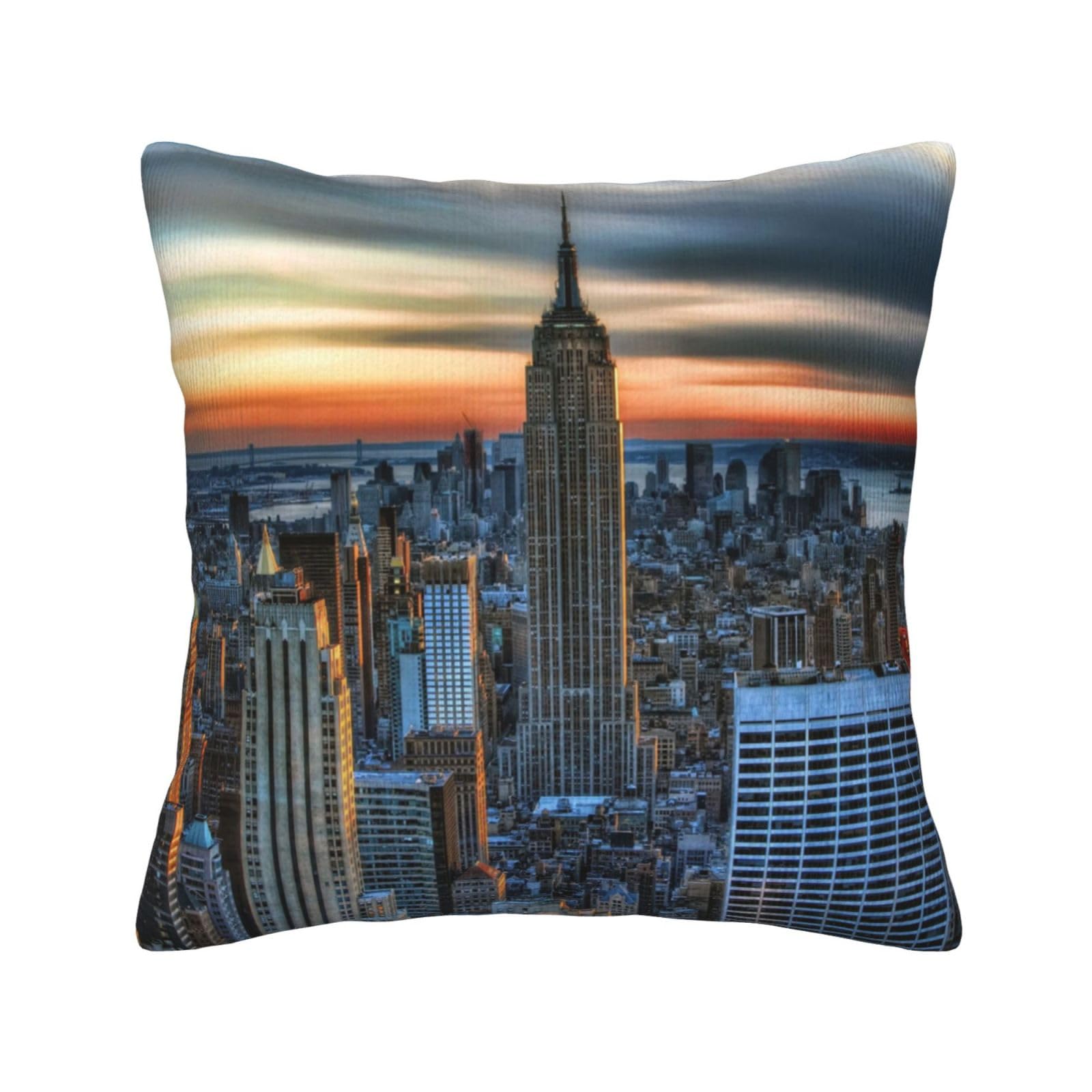 Housses de coussin carrées velours New York déco canapé salon