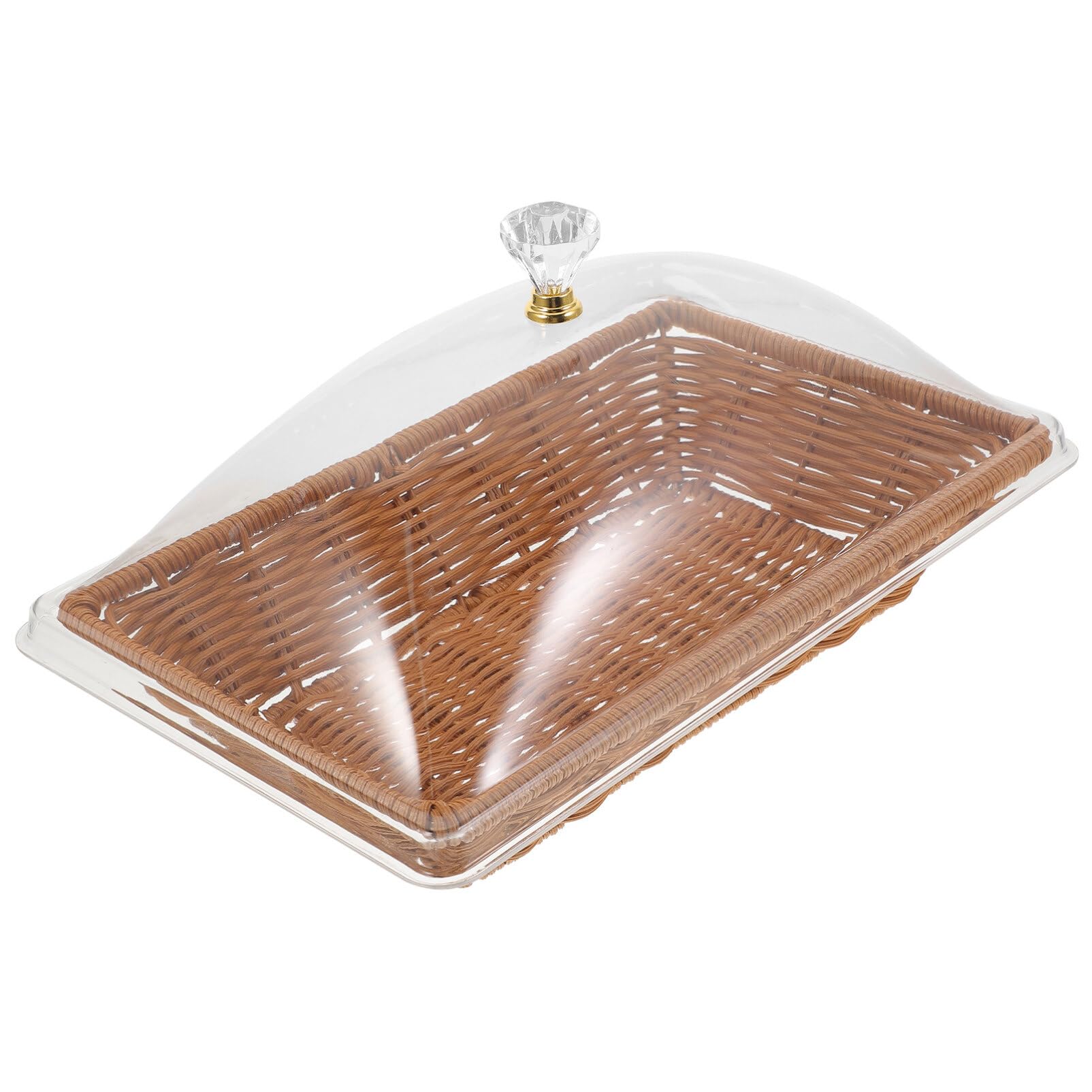 HOLIDYOYO Woven Fruit Basket for Storage Versatile Kitchen Serving Tray for Bread Cakes and Snacks Stylish Decorative Organizer for Home Decor Easy to Clean and Maintain Tea Color