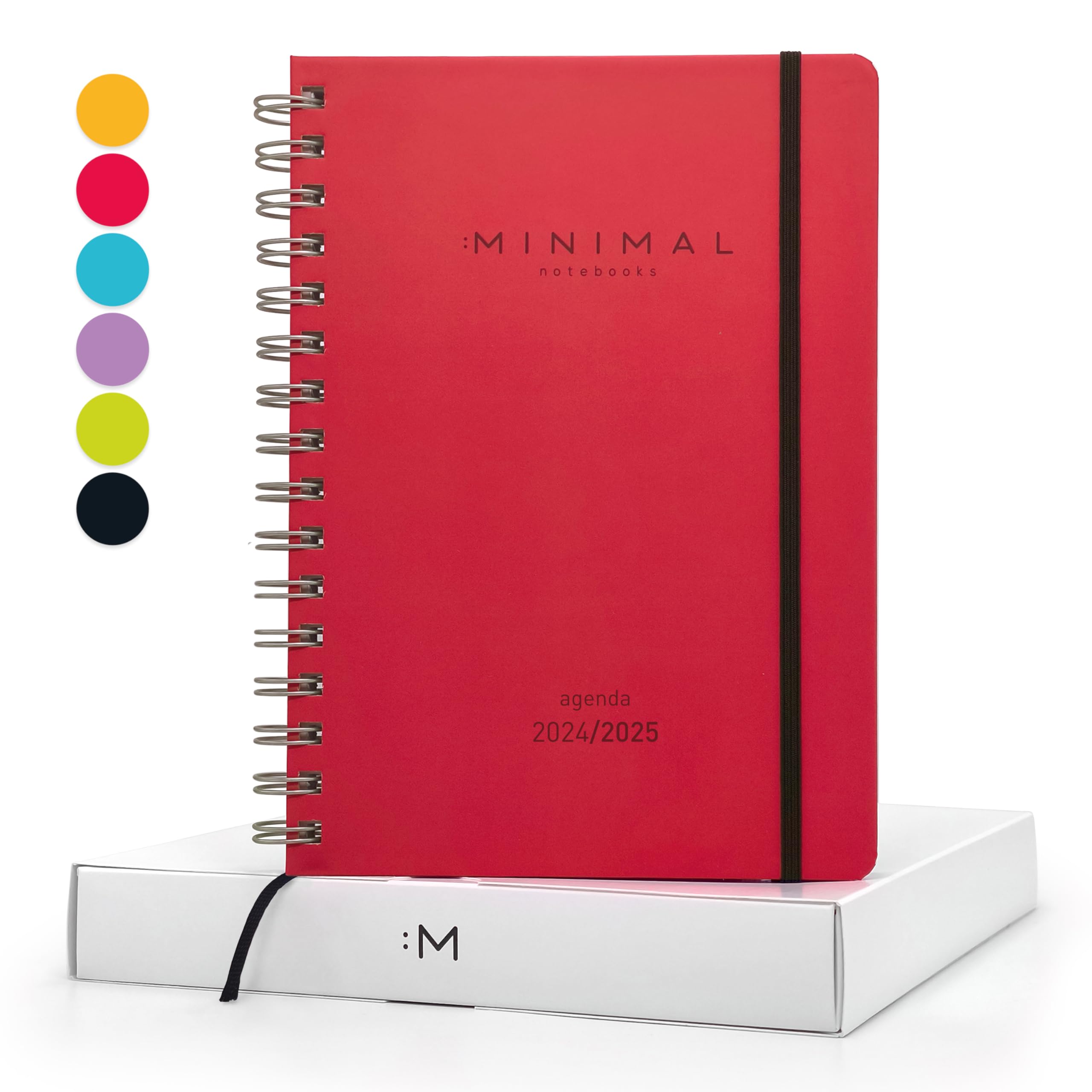 MINIMAL Agenda 2024 2025 Semana Vista A5 - Julio 2024 a Junio 2025 – Agenda Escolar con Planificador Semanal, Mensual y Anual - Weekly Planner - Agenda Semanal con Calendario 2024-2025 - Español