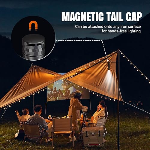 Miniatura 4 de Brinyte Linterna LED recargable E18 con base magnética para iluminación manos libres, 1200 lúmenes, luz de bolsillo EDC compacta y brillante, IP68