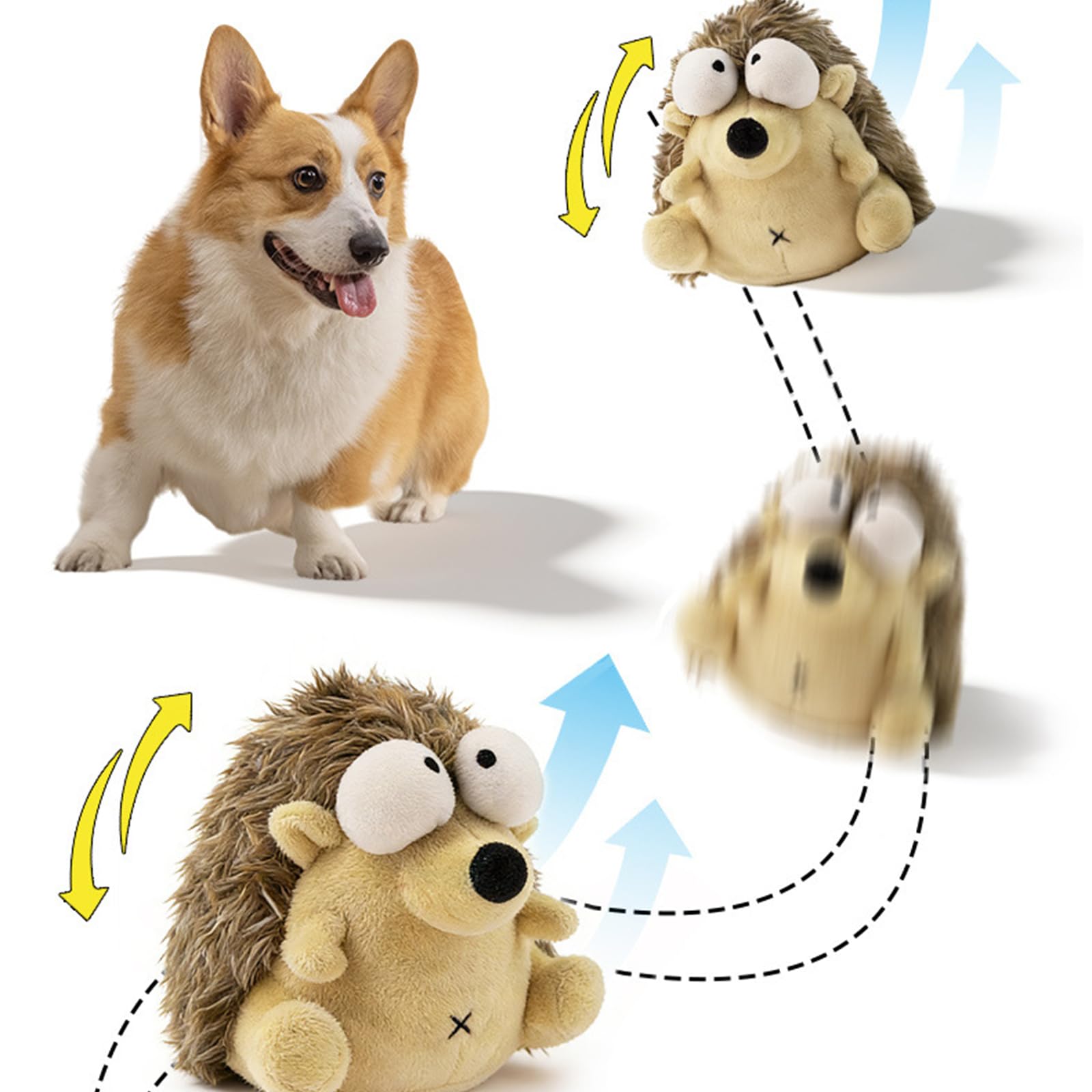 Juguete eléctrico interactivo suave para perros con tecnología de movimiento inteligente y batería recargable para entretenimiento de mascotas, juguete resistente a las mordidas