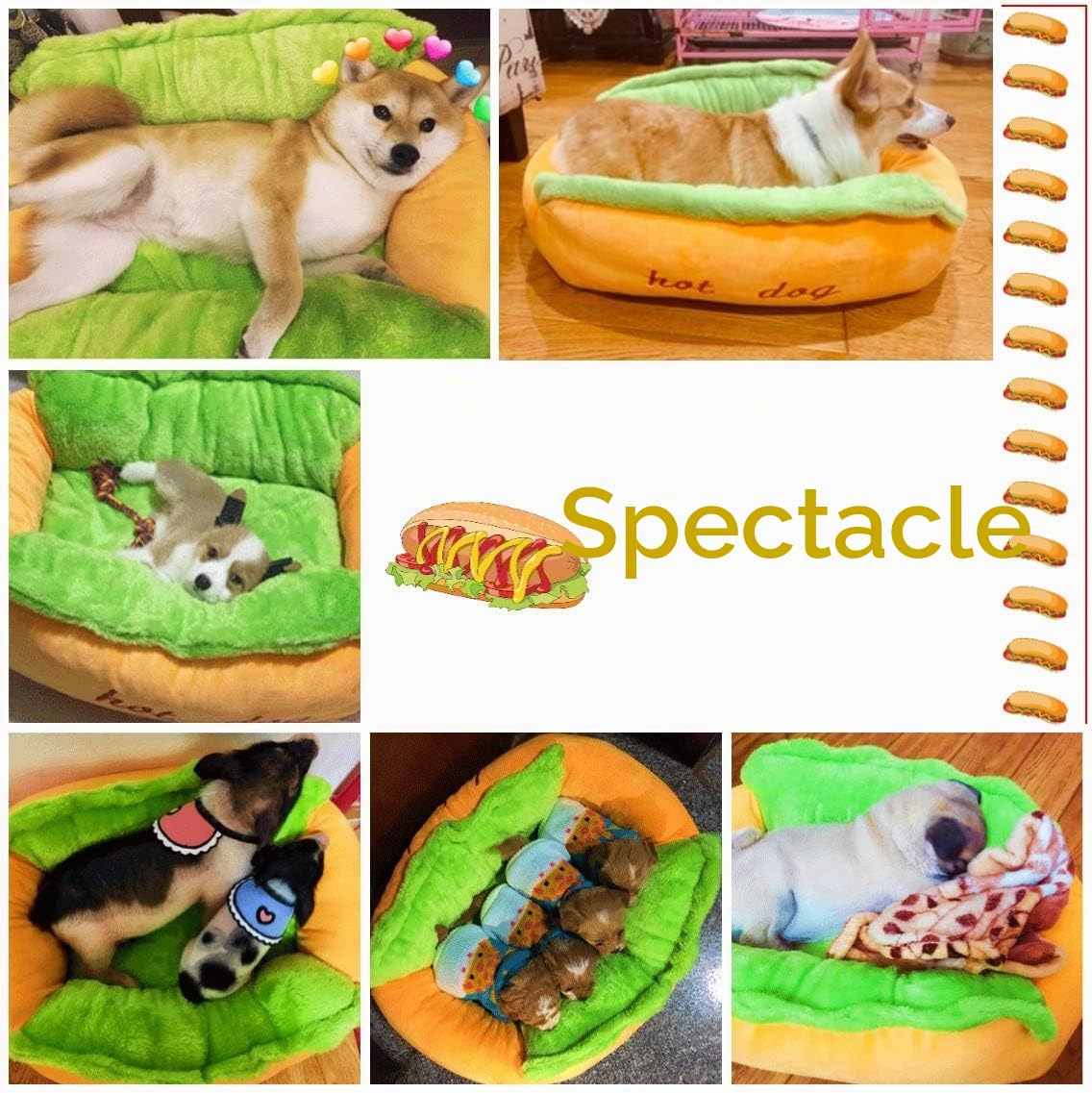 Hotdog Panier pour chien et chat chaud Lavable Lavable Canapé amovible
