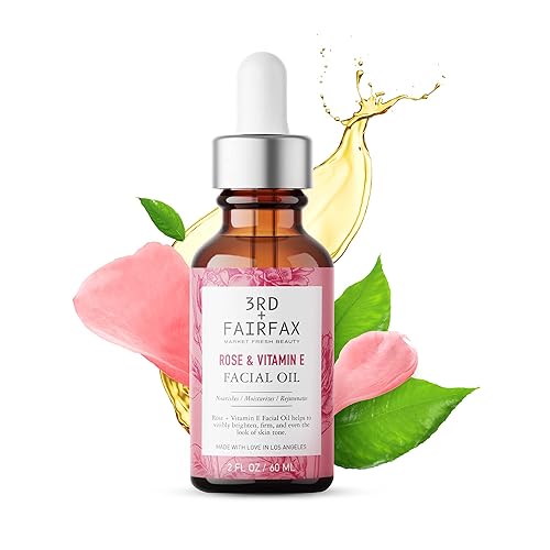 Aceite facial de rosa y vitamina E - 2oz
