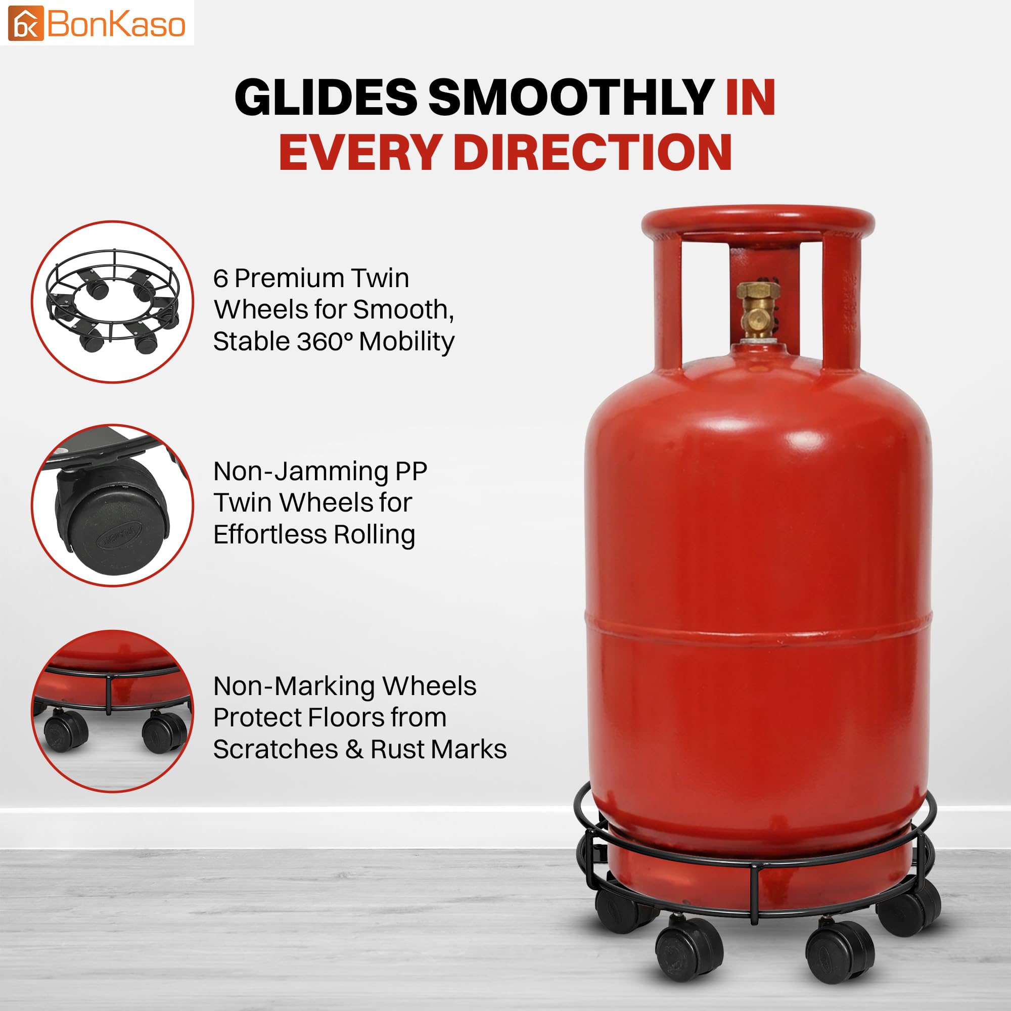Bonkaso 6-Wheel LPG Trolley - Heavy Duty & FREE SHIPPING -5
