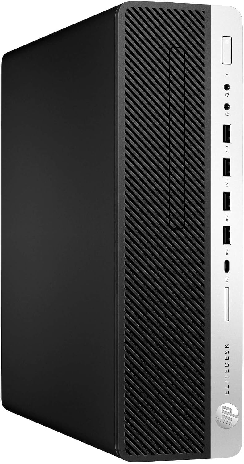 HP EliteDesk 800 G4 SFF Ordinateur de bureau (Intel Core i5-8500T, 8 Go de RAM, SSD 256 Go, Wi-Fi, Bluetooth, clavier QWERTY américain, Windows 11 Pro (reconditionné)