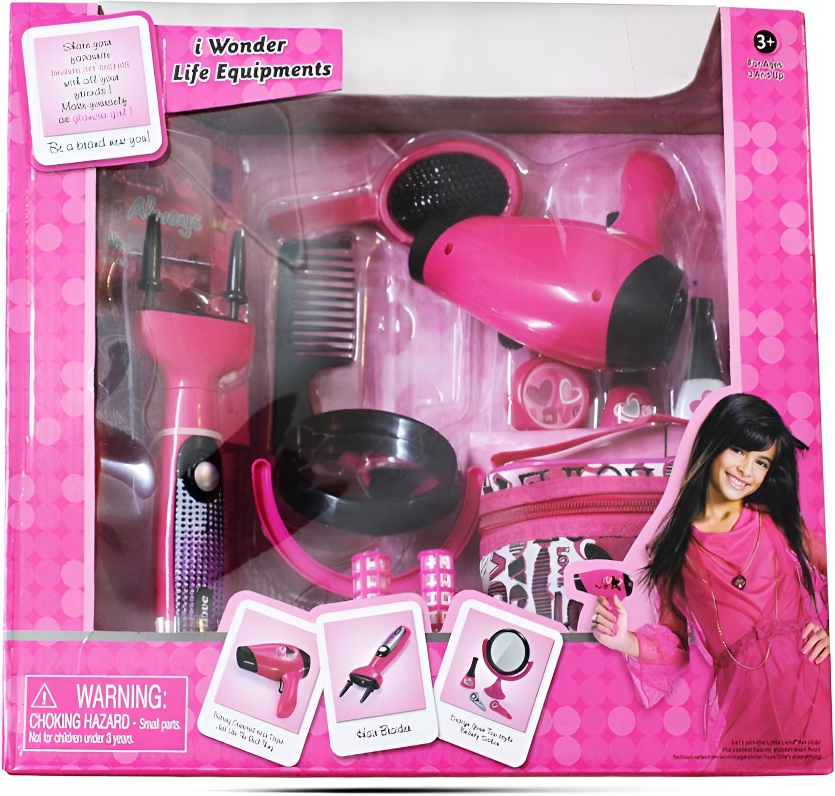 Top Style Beauty Salon: Ultimate Beauty Set for Little Fashionistas Battery-Operated Hair Dryer, Hair Braider, Comb, and Mirror for Stylish Fun for Girls