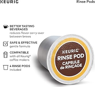 Keurig Brewer Cleanse Kit For Maintenance Includes Descaling Solution & Rinse Pods, Compatible with Keurig Classic/1.0 & 2.0 K-Cup Pod Coffee Makers, 4 Count