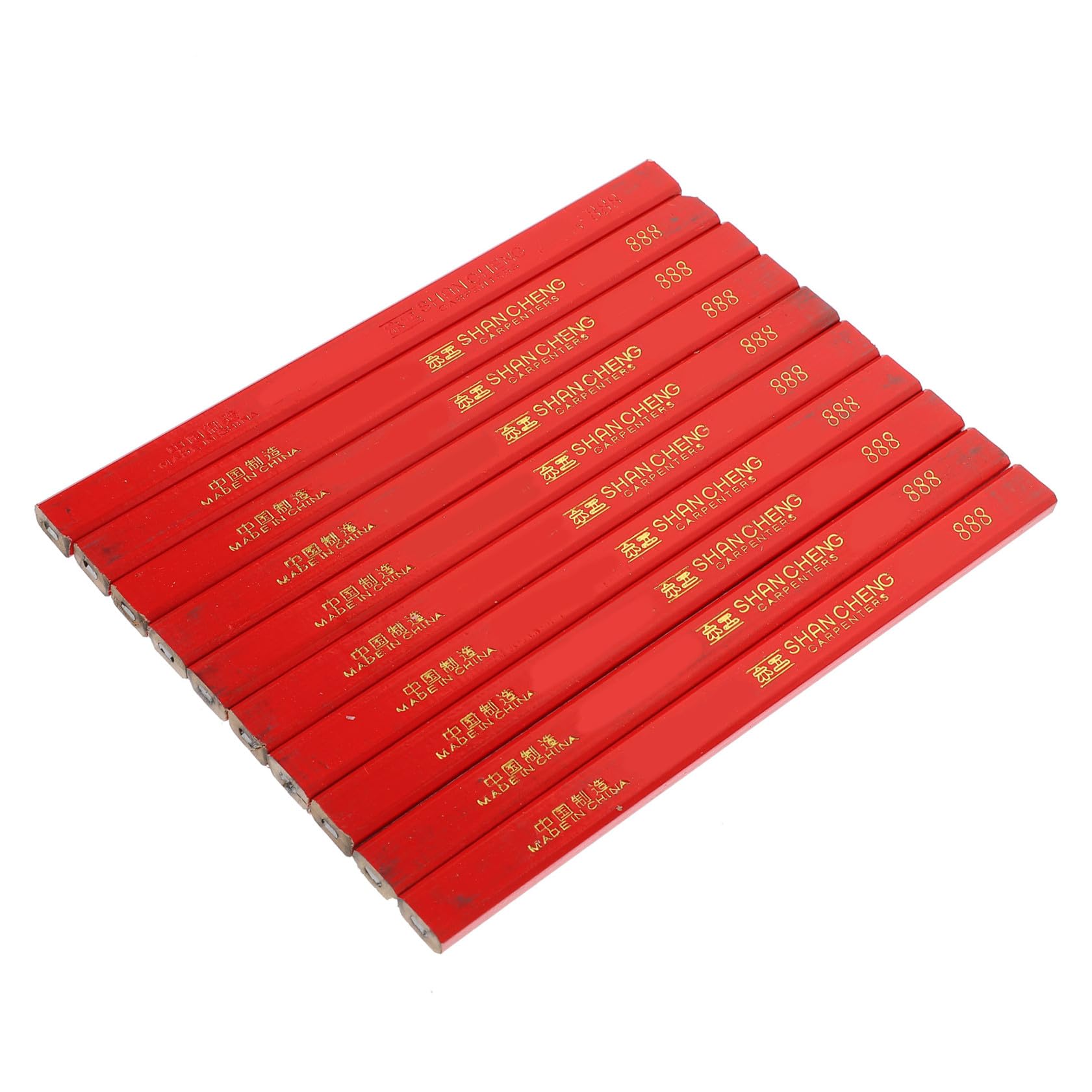 SHINEOFI 72 Stück Bleistift für die Holzbearbeitung Zimmermannsbleistift achteckige Holzbearbeitungsbleistifte Tischler schreiblernbleistift Holzstift flacher Bleistift hölzern rot