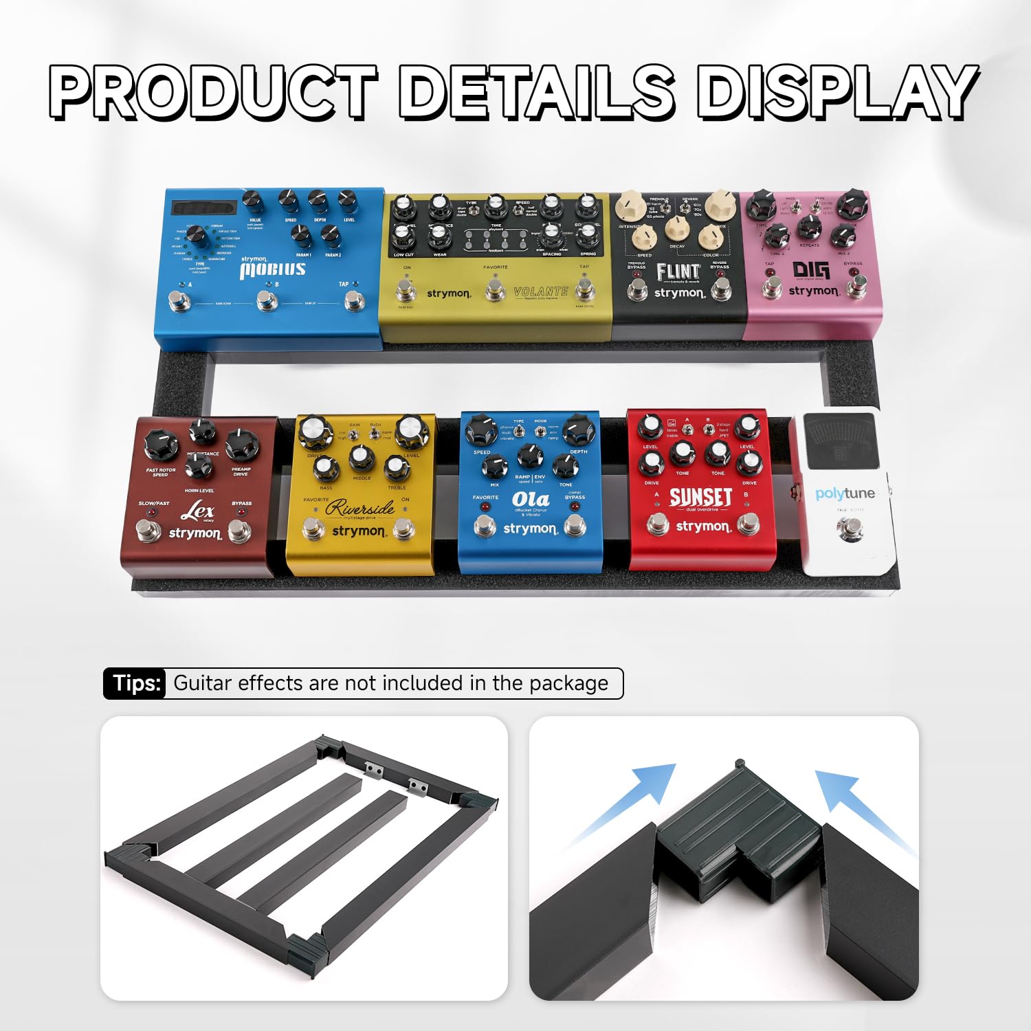 Ghost Fire Pedaliera Chitarra, pedalboard in lega di alluminio, 990 g, effetto super leggero, 56 x 31cm, con borsa per il trasporto,SPL-05
