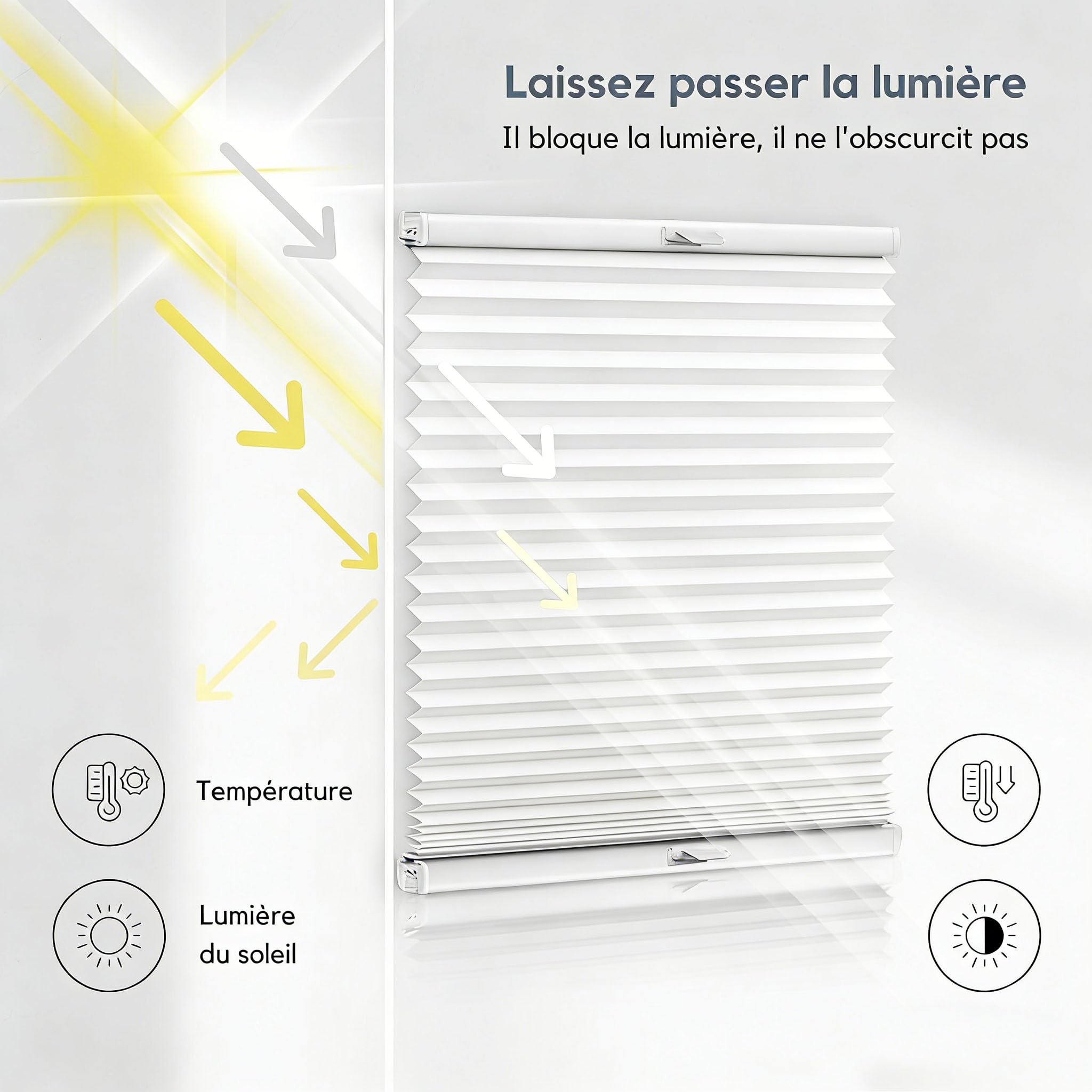 Plissee Nach Maß, Plissee mit Bohren 20 x 70 cm Sonnenschutz Und Sichtschutz, Einfache Montage Nach Maß Qualität Ohne Bohren Faltrollo Faltrollo Plisseerollo für Fenster, Weiß