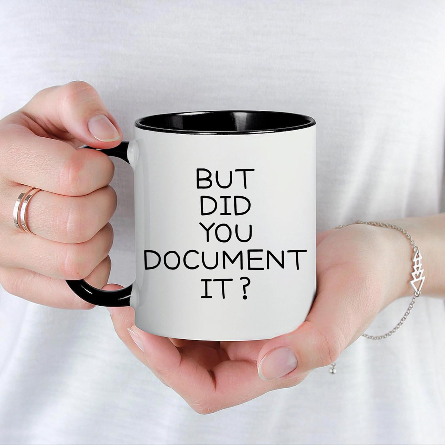 But Did You Document It? - Funny Office Mug 11Oz Work Gifts for Coworkers, HR Gift for Women & Men, Boss Day Gift, Coffee Cup for Work Wife Husband, Coworker Birthday Gift (Black) - Image 4