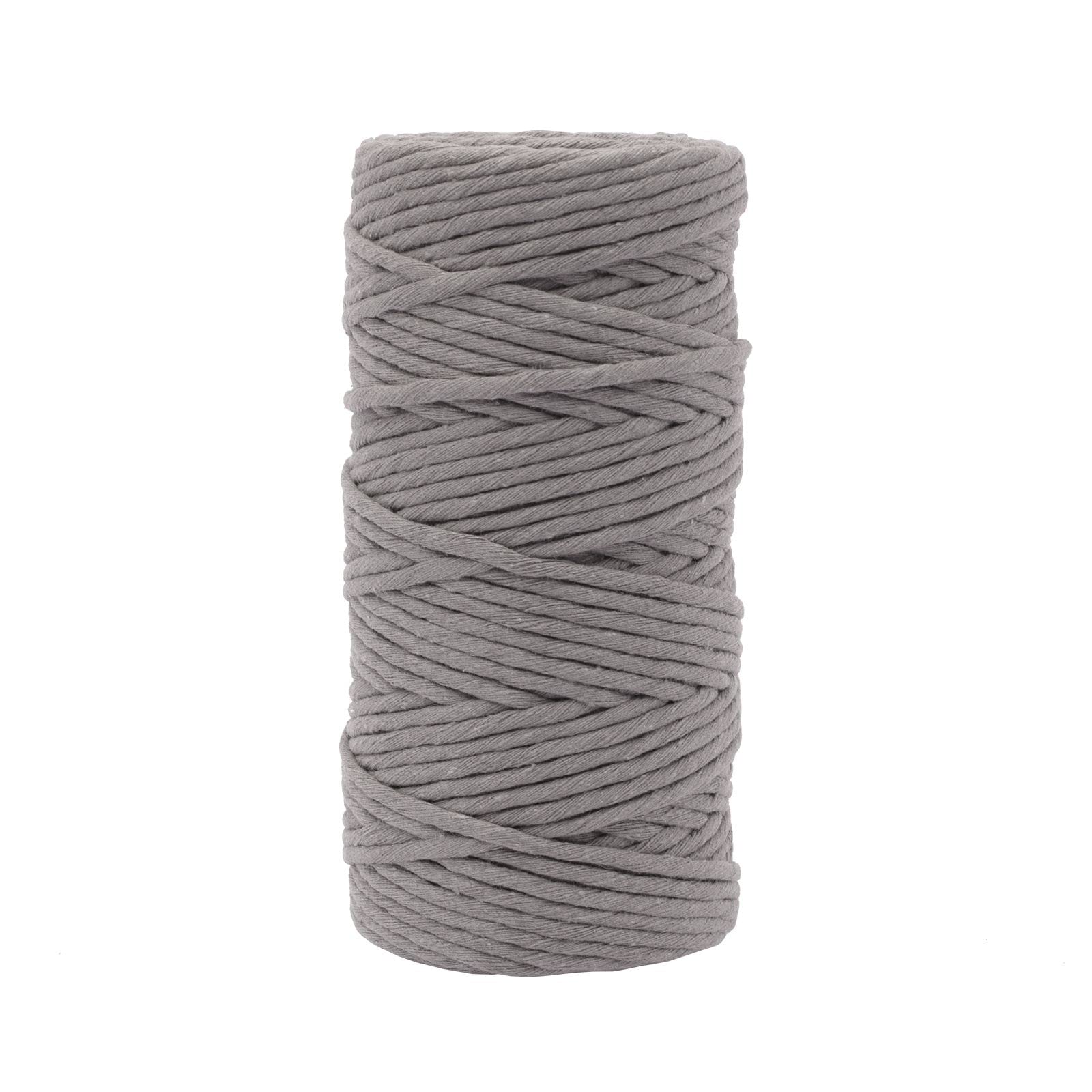 Vaessen Creative Macrame Yarn Dark Grey, 3 mm x 100 m, 100% Cotton, DIY, Crafts of Decoration Such as Hanging Basket, Wall Hanging, Lantern, Dream Catcher