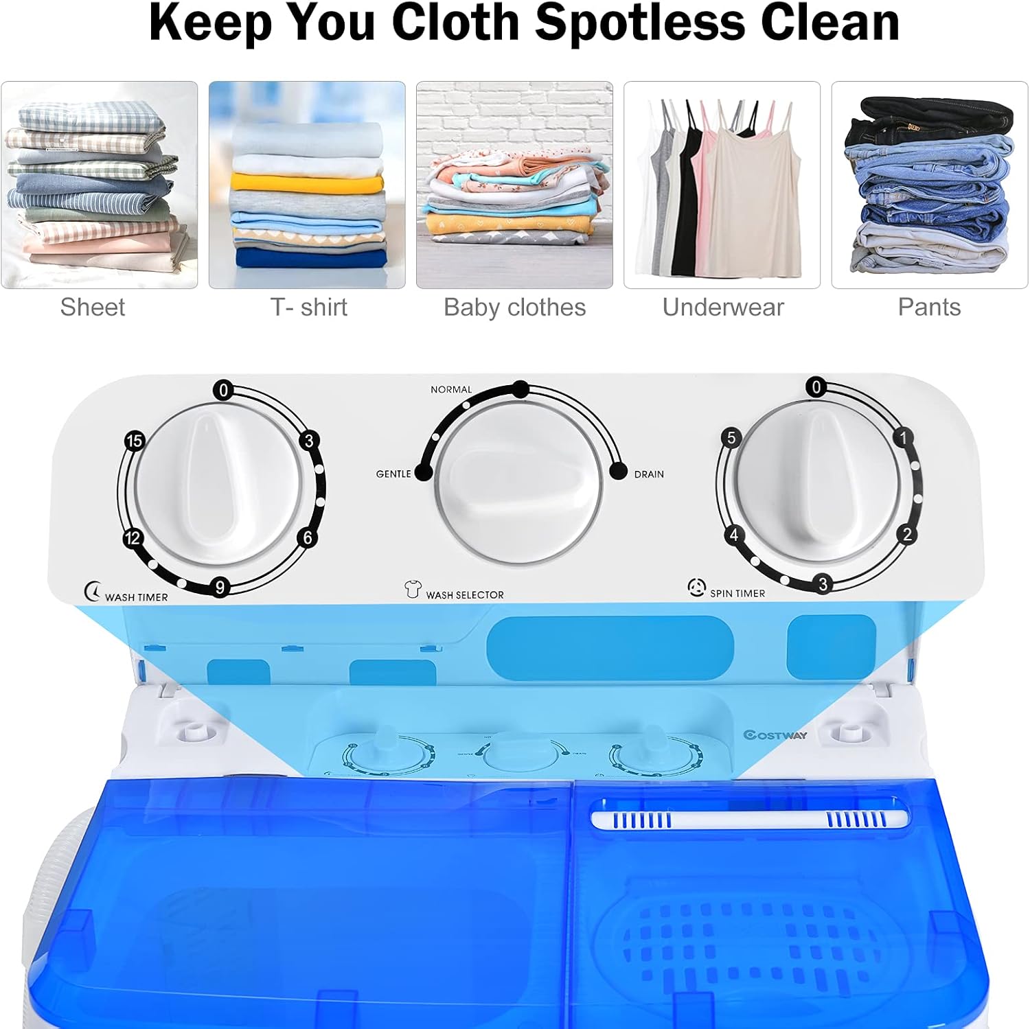 Drain Pump Costway Portable Washer COSTWAY 13lbs Portable Washing