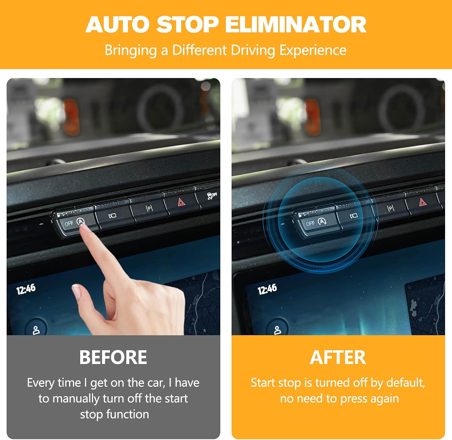 Auto Start Stop Eliminator Fit for 2021-2025 Ford F-150, Plug & Play Start/Stop Eliminator, Auto Start-Stop Disabler Accessories, No Error Codes, Just Fits for Trucks with A-OFF Button - 3