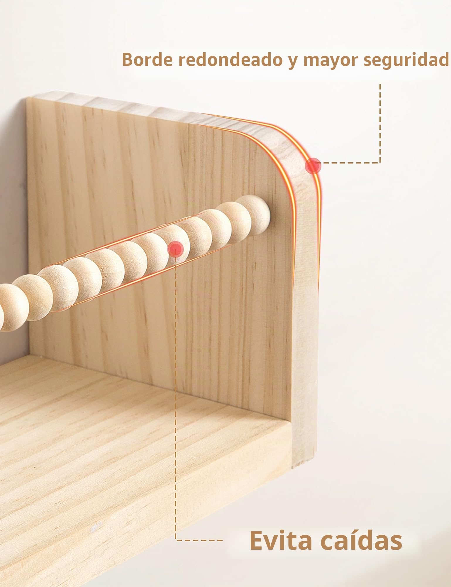 Estantería Infantil, Libreria Infantil Madera con Barra de Perlas | 40cm Estanteria Libros Infantil Juego de 3, Biblioteca, Almacenaje, Decoración, Juguetes para Cuarto Infantil