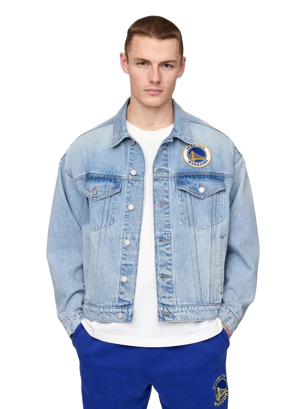 

                                                    GAP Men's NBA Icon Denim Jacket, WARRIORS, Medium